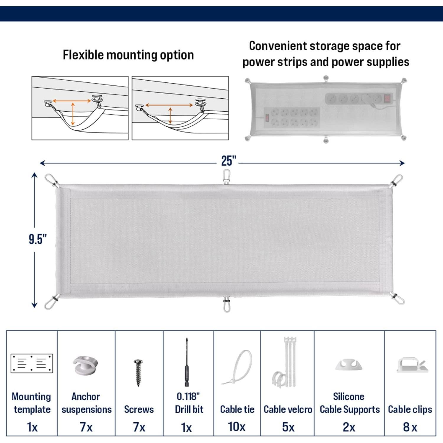 Red de gestión de cables Ultimate Setup OL blanca