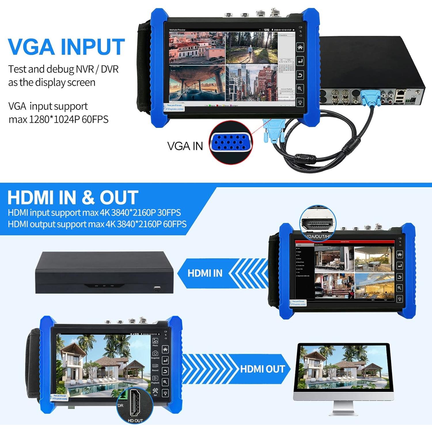 Probador de CCTV Rsrteng IPC-7600COVTADHS Plus 8K 32MP