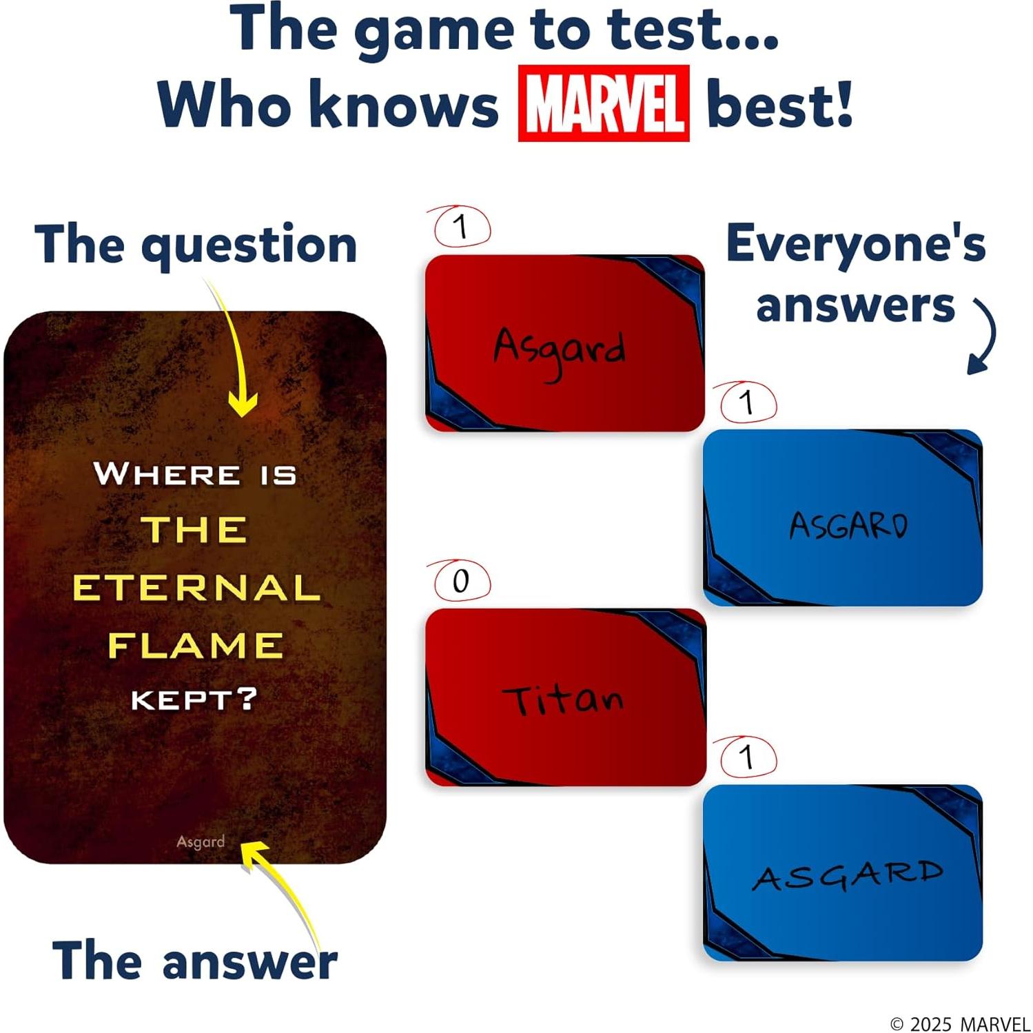 Juego de Cartas Skillmatics - Trivia Marvel para 2 a 12 Jugadores