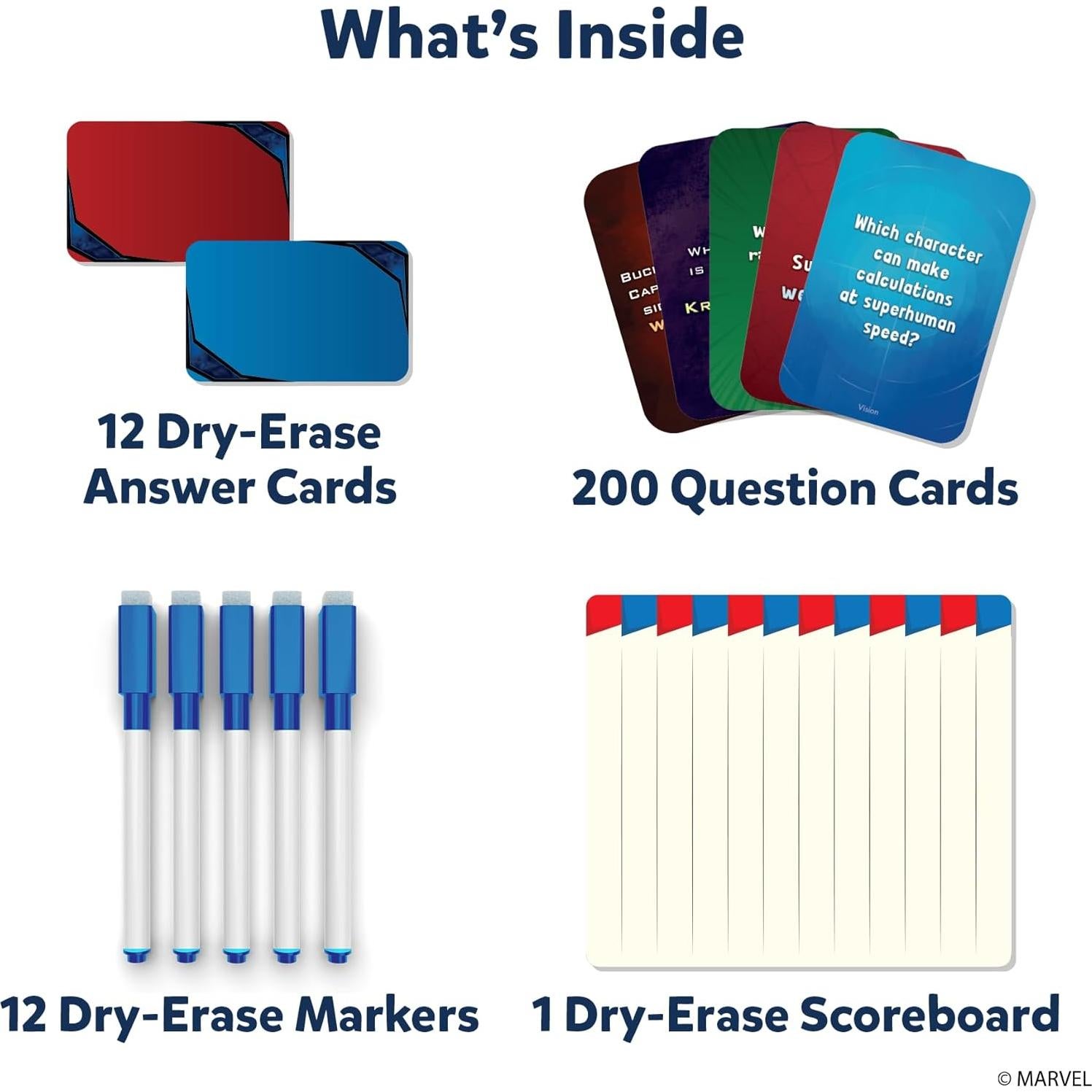 Juego de Cartas Skillmatics - Trivia Marvel para 2 a 12 Jugadores