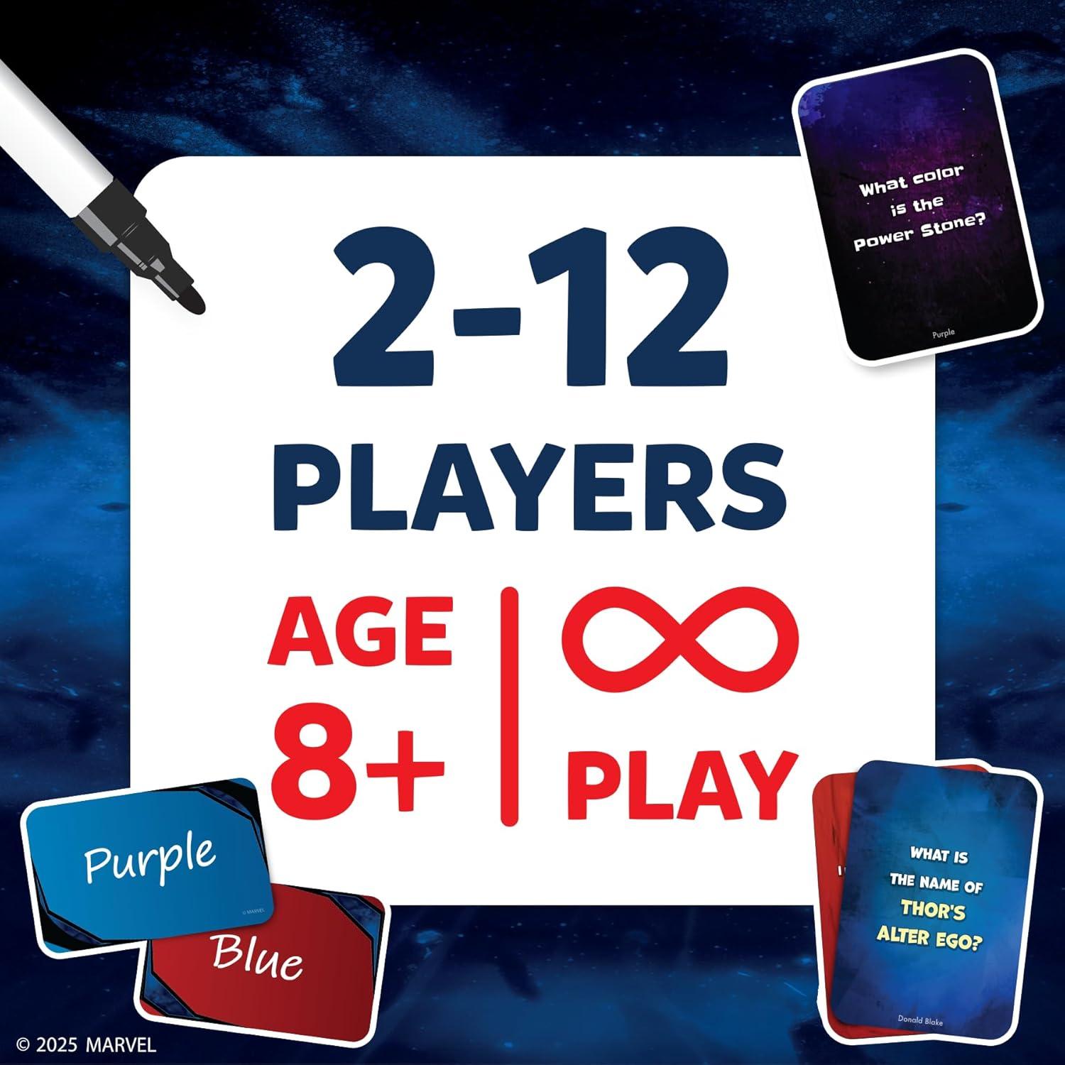 Juego de Cartas Skillmatics - Trivia Marvel para 2 a 12 Jugadores