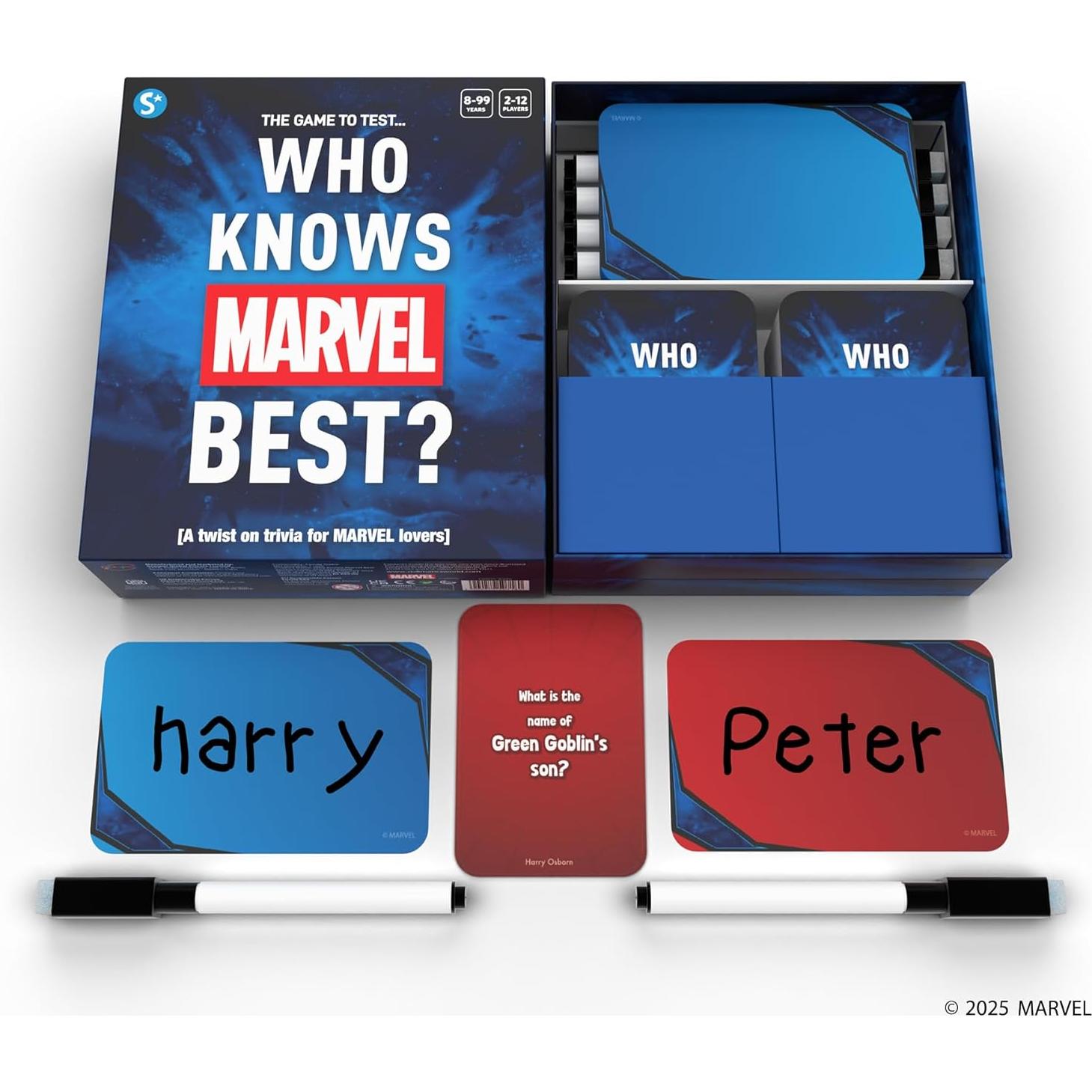 Juego de Cartas Skillmatics - Trivia Marvel para 2 a 12 Jugadores