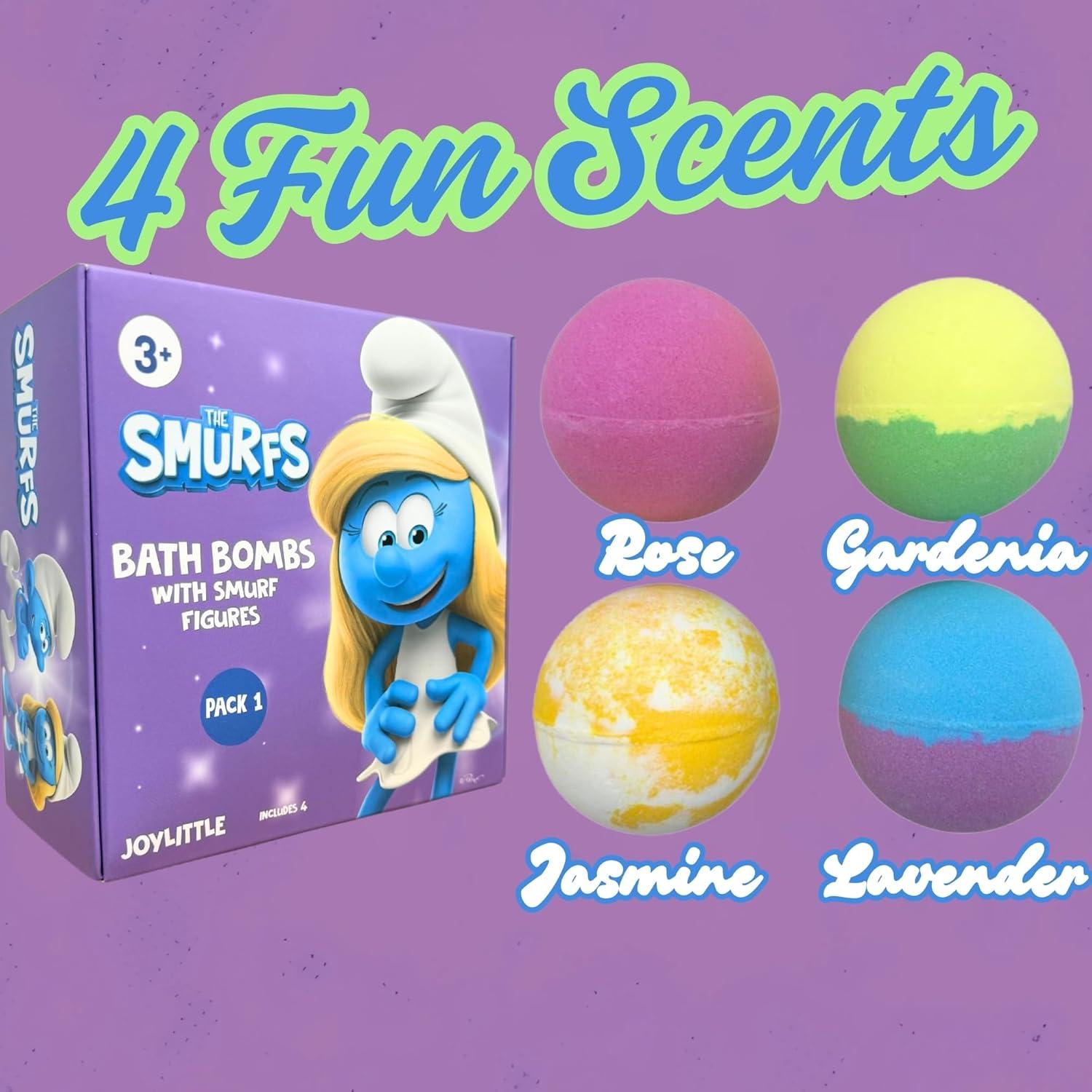 Bombas de Baño Los Pitufos con Figuras de Acción - 4 Aromas