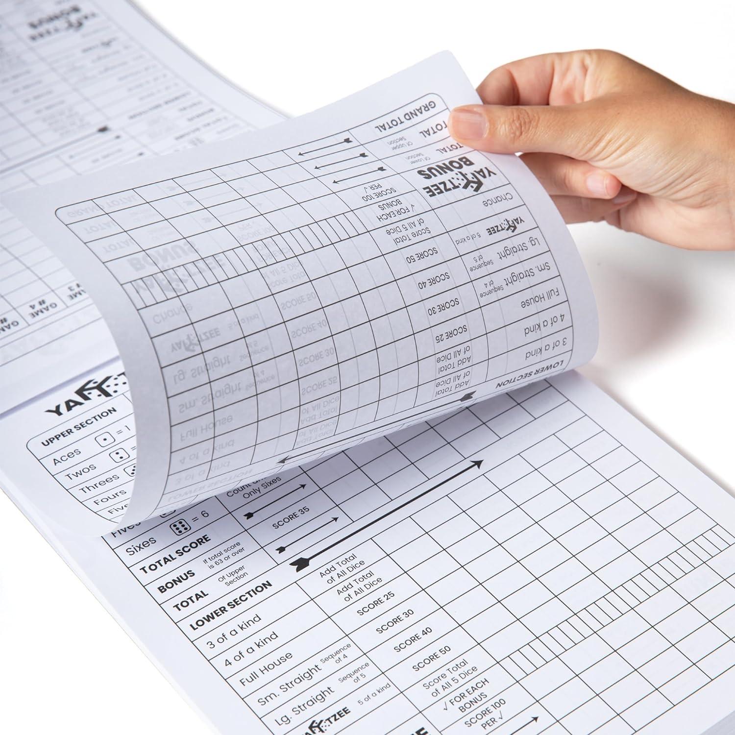 Pads de Puntuación Yahtzee Perforados 120 Hojas 15.24x22.86 cm