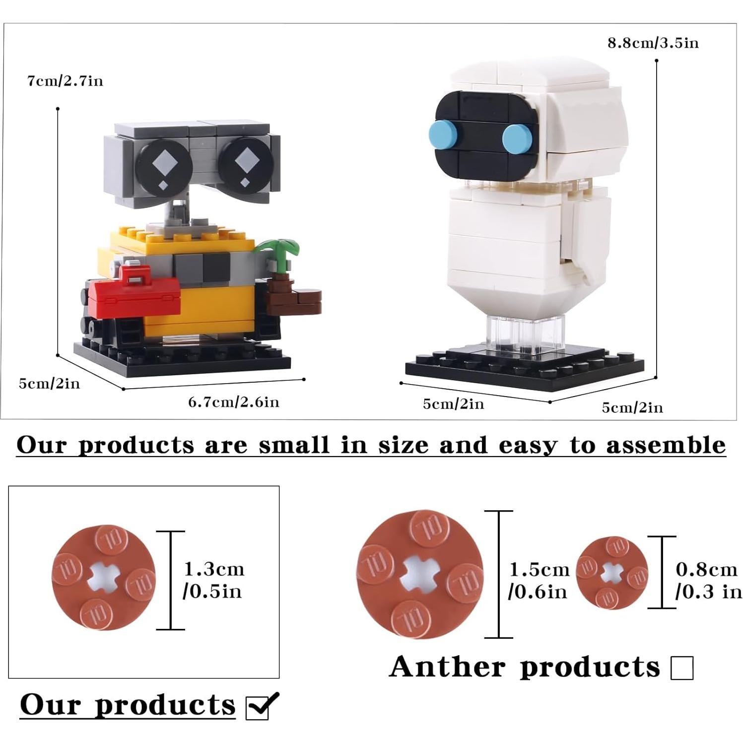 Conjunto de Bloques de Construcción Robots Wall-e y Eve 155 Piezas