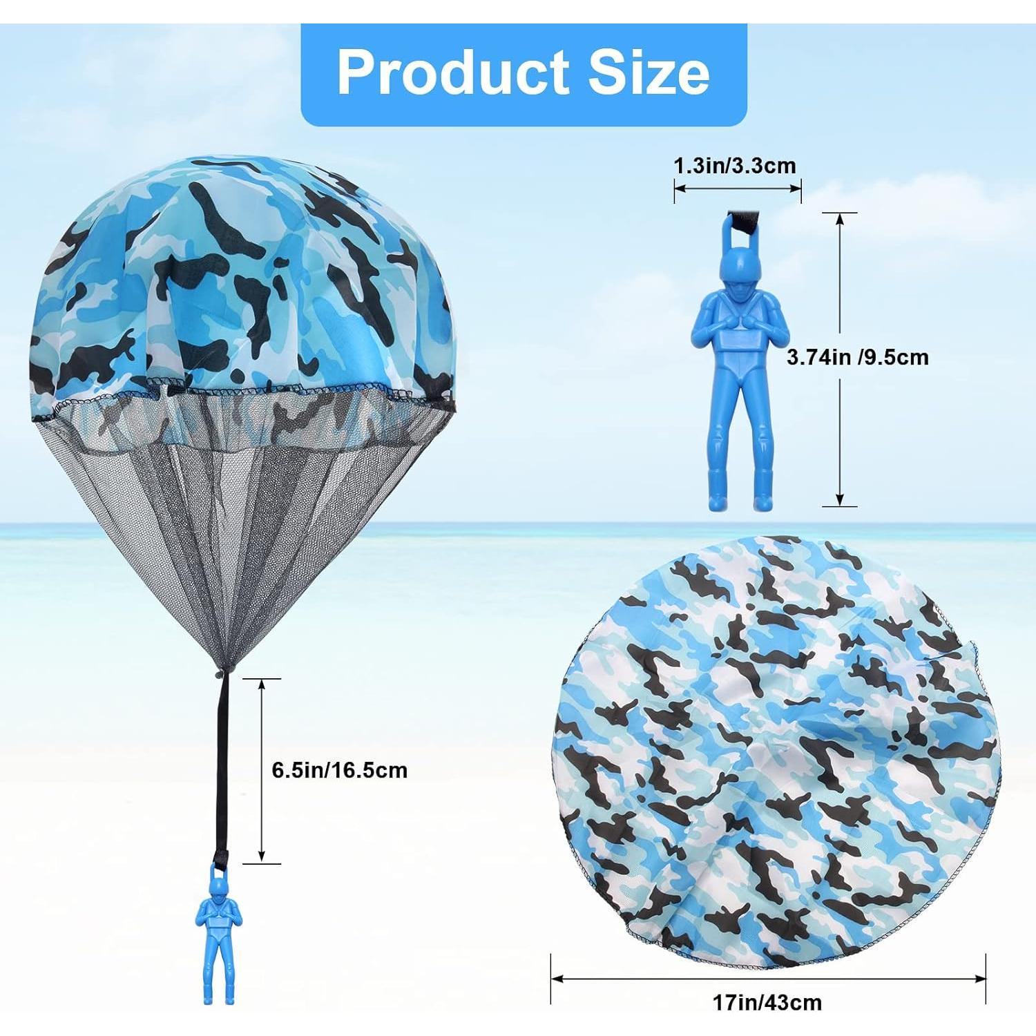 12 Juguetes Paracaídas Catcan Camo Azul 43 cm para Niños