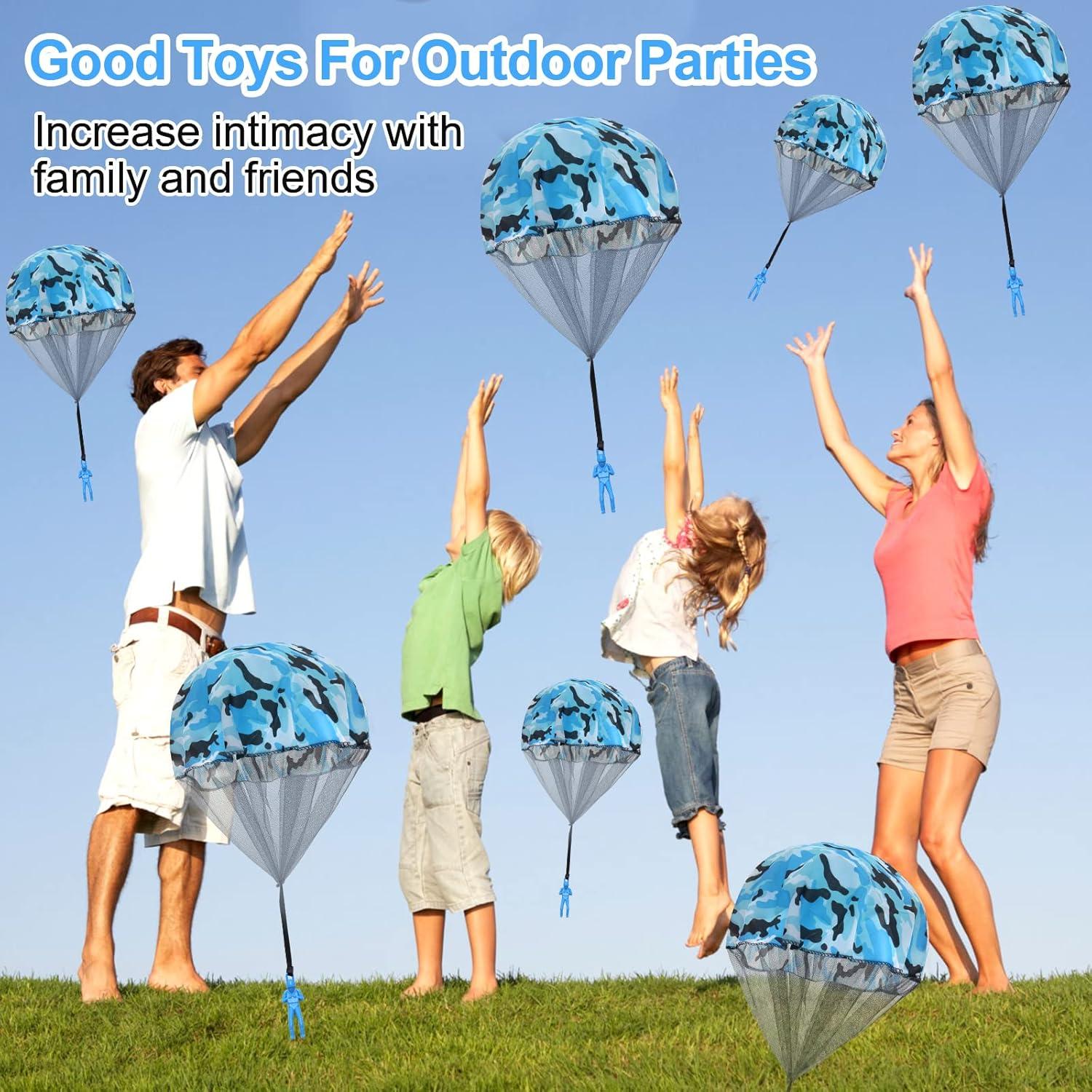 12 Juguetes Paracaídas Catcan Camo Azul 43 cm para Niños