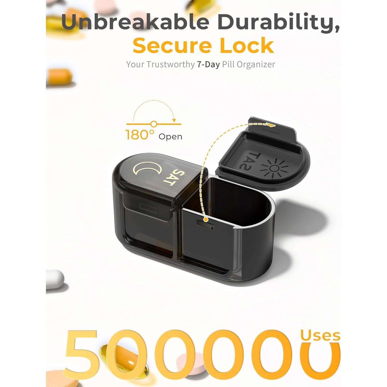 Organizador de Pastillas Semanal AM PM Pillex 7 Días 20.9x7.8cm