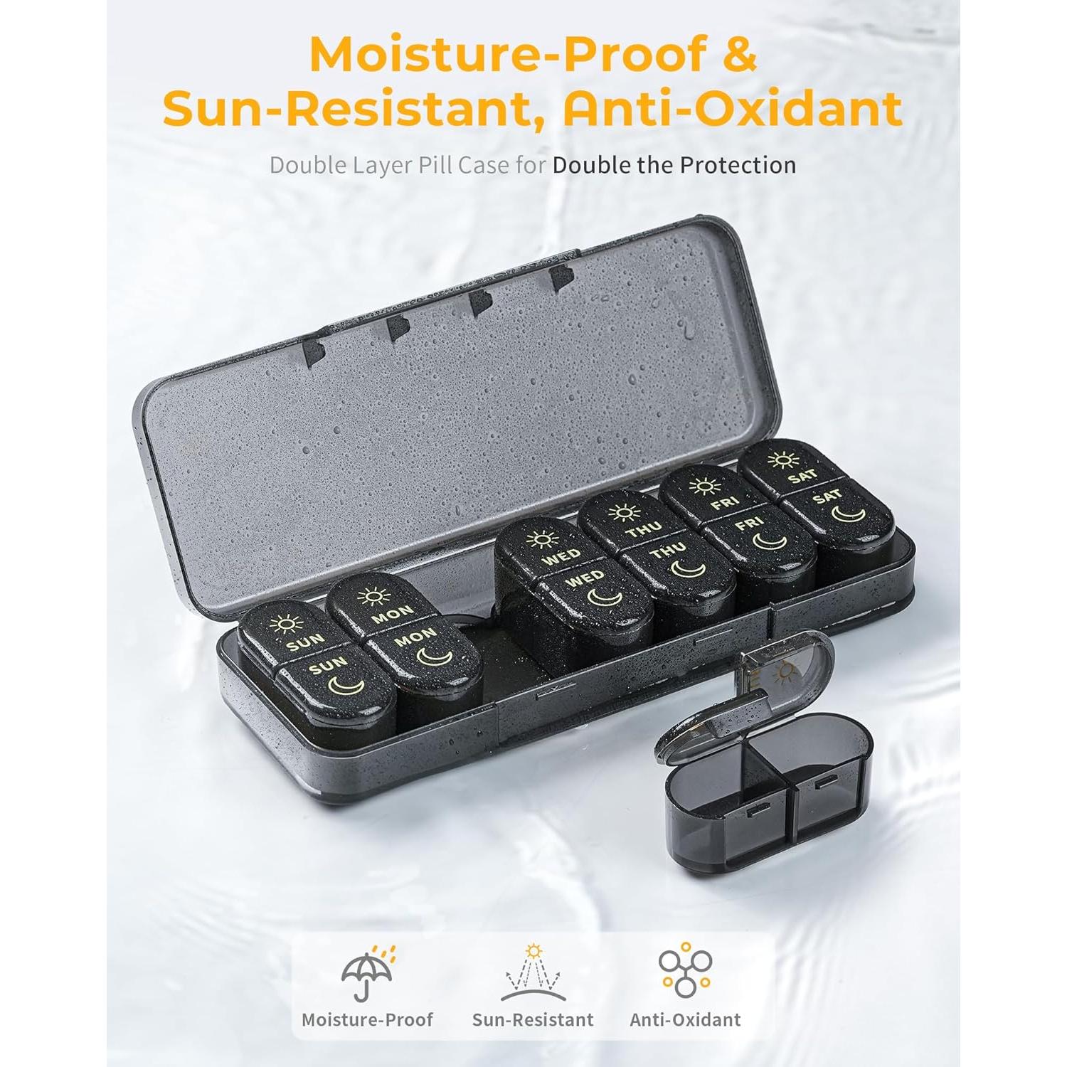 Organizador de Pastillas Semanal AM PM Pillex 7 Días 20.9x7.8cm