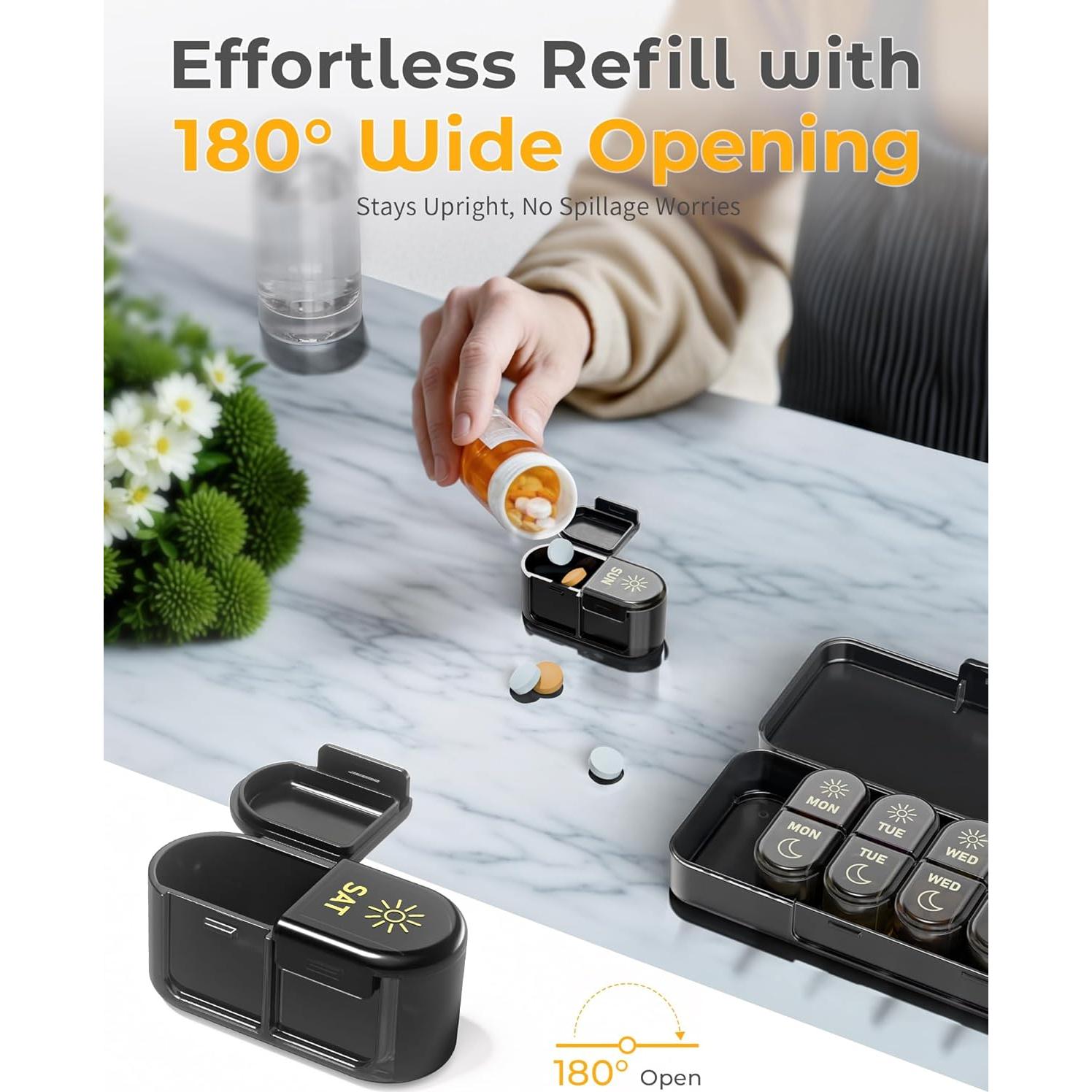 Organizador de Pastillas Semanal AM PM Pillex 7 Días 20.9x7.8cm