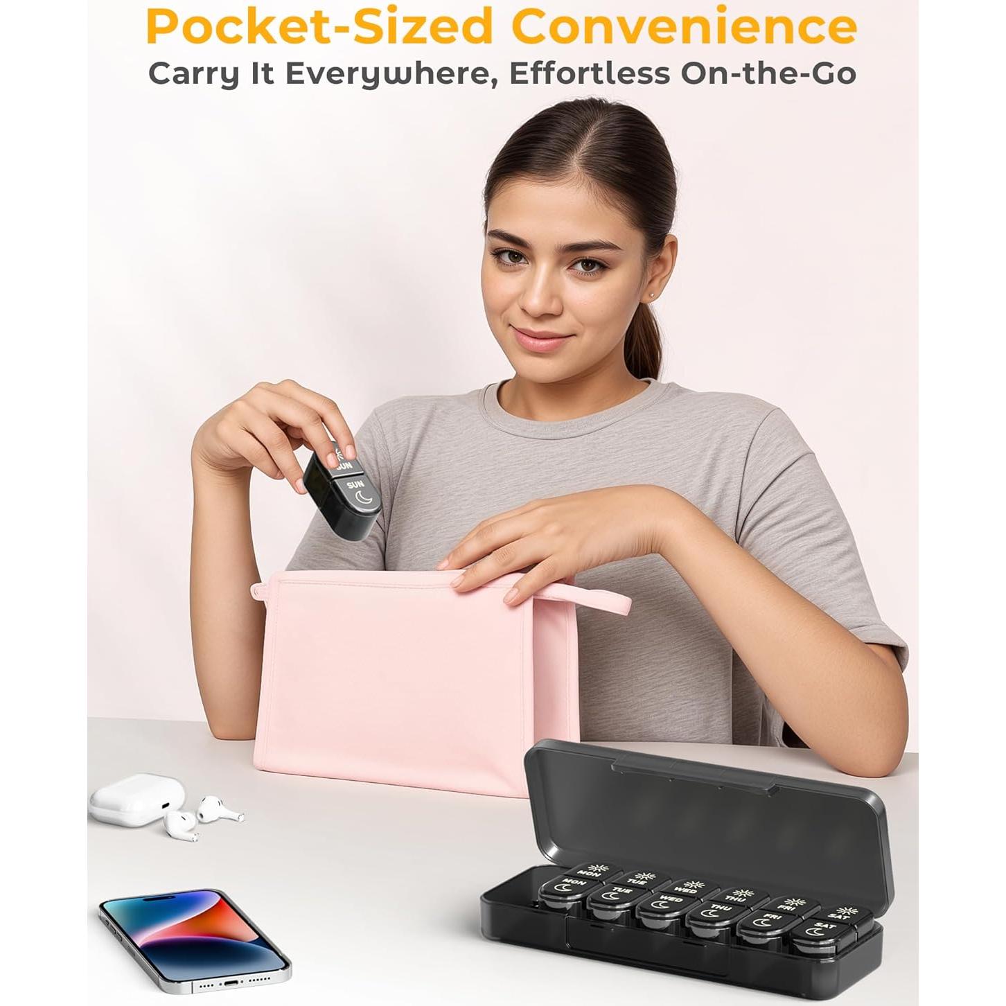 Organizador de Pastillas Semanal AM PM Pillex 7 Días 20.9x7.8cm