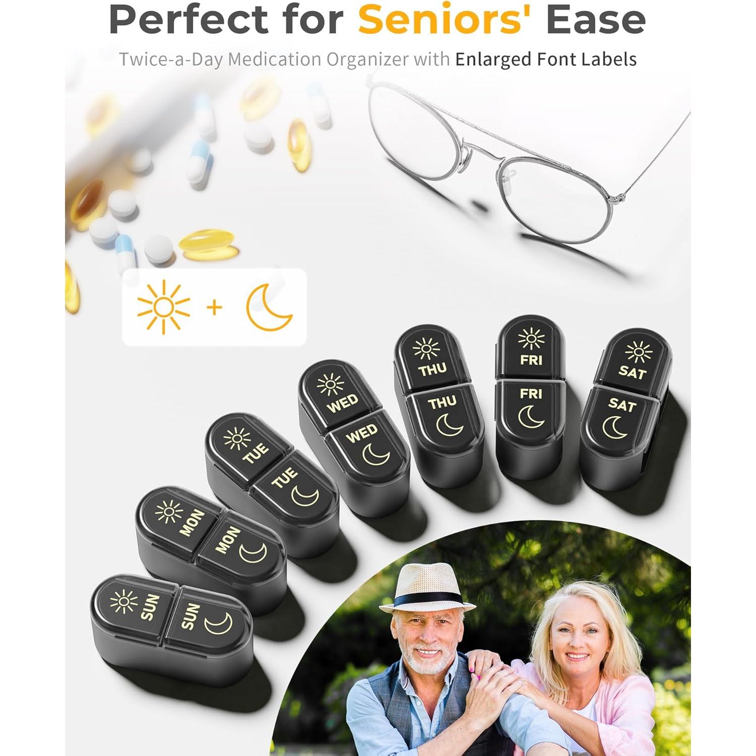 Organizador de Pastillas Semanal AM PM Pillex 7 Días 20.9x7.8cm