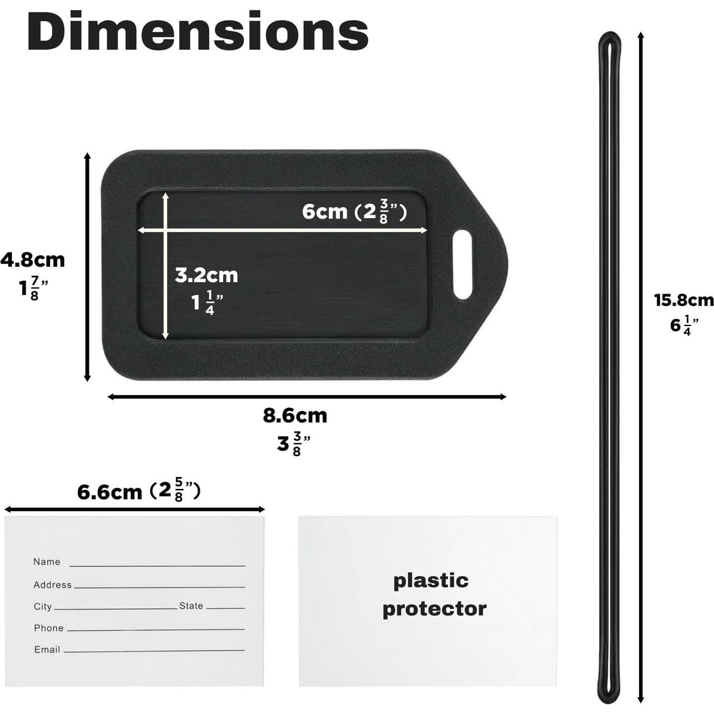 Etiquetas de Equipaje Mifflin Negras - 3 Piezas, PVC Resistente