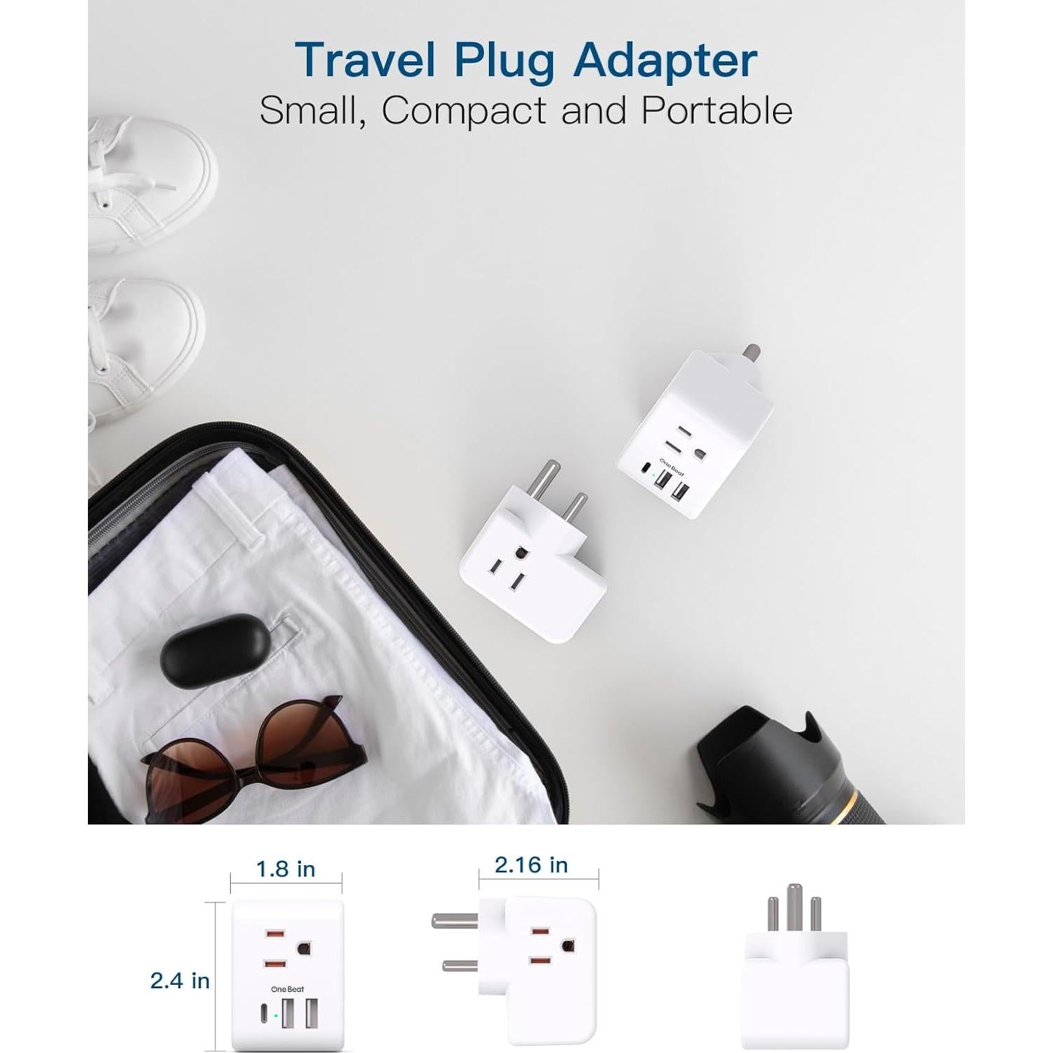 Adaptador de corriente tipo D One Beat 6 en 1 USB para India