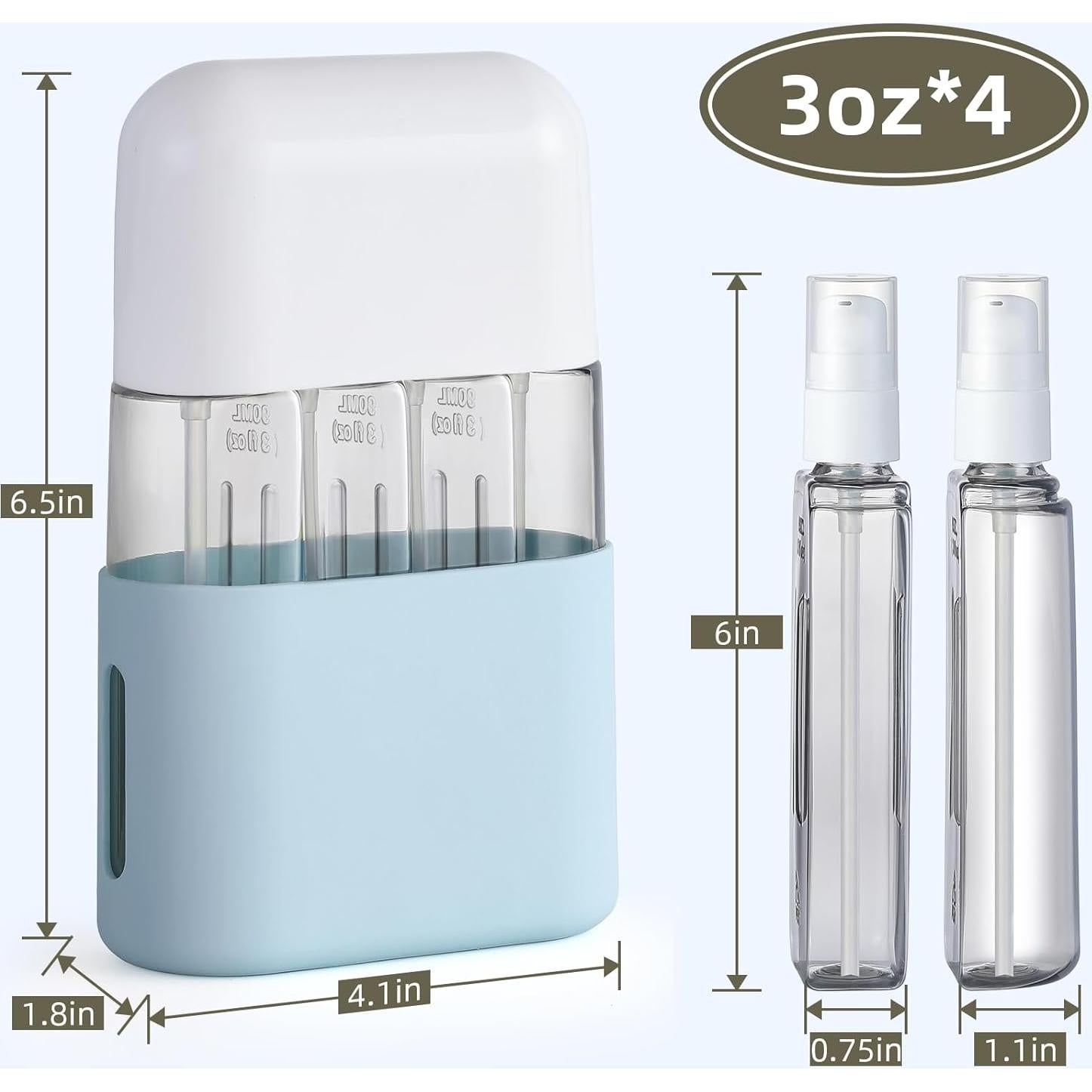 Set de Botellas de Viaje VITEVER 3oz Aprobadas por TSA - Azul