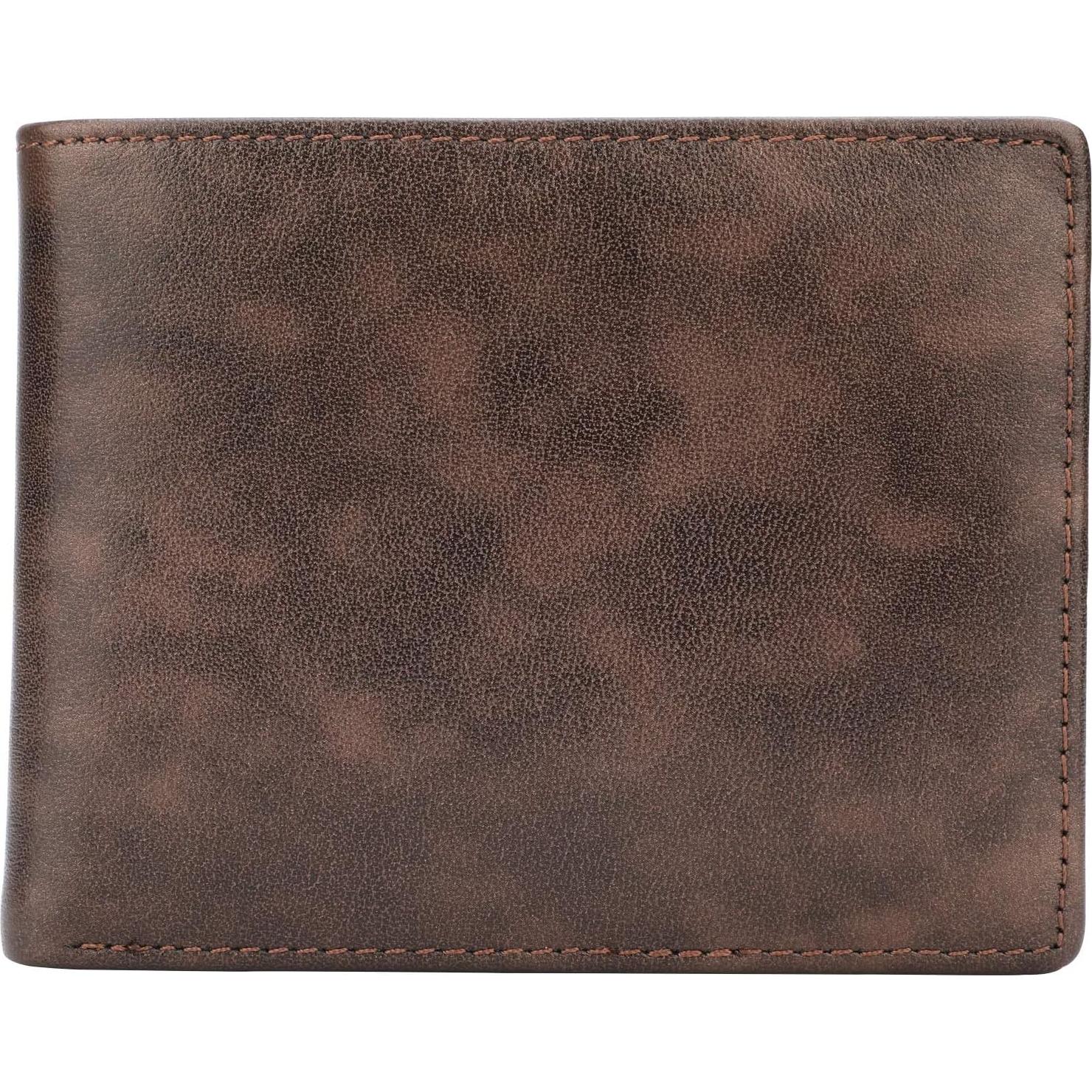 Billetera Bifold de Cuero Genuino para Hombres con Bloqueo RFID