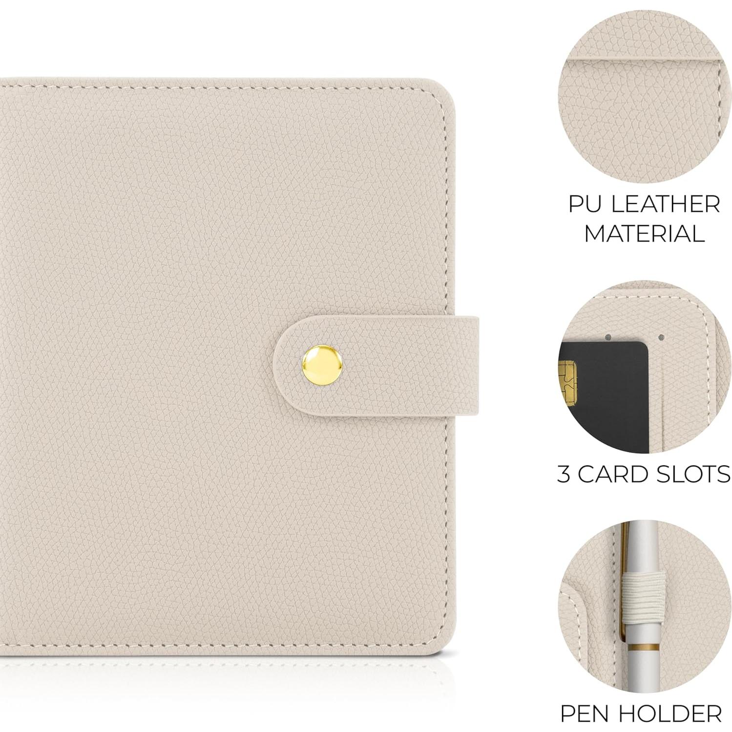 Portapasaporte ZICOTO Beige - Funda de Viaje Unisex con Soporte