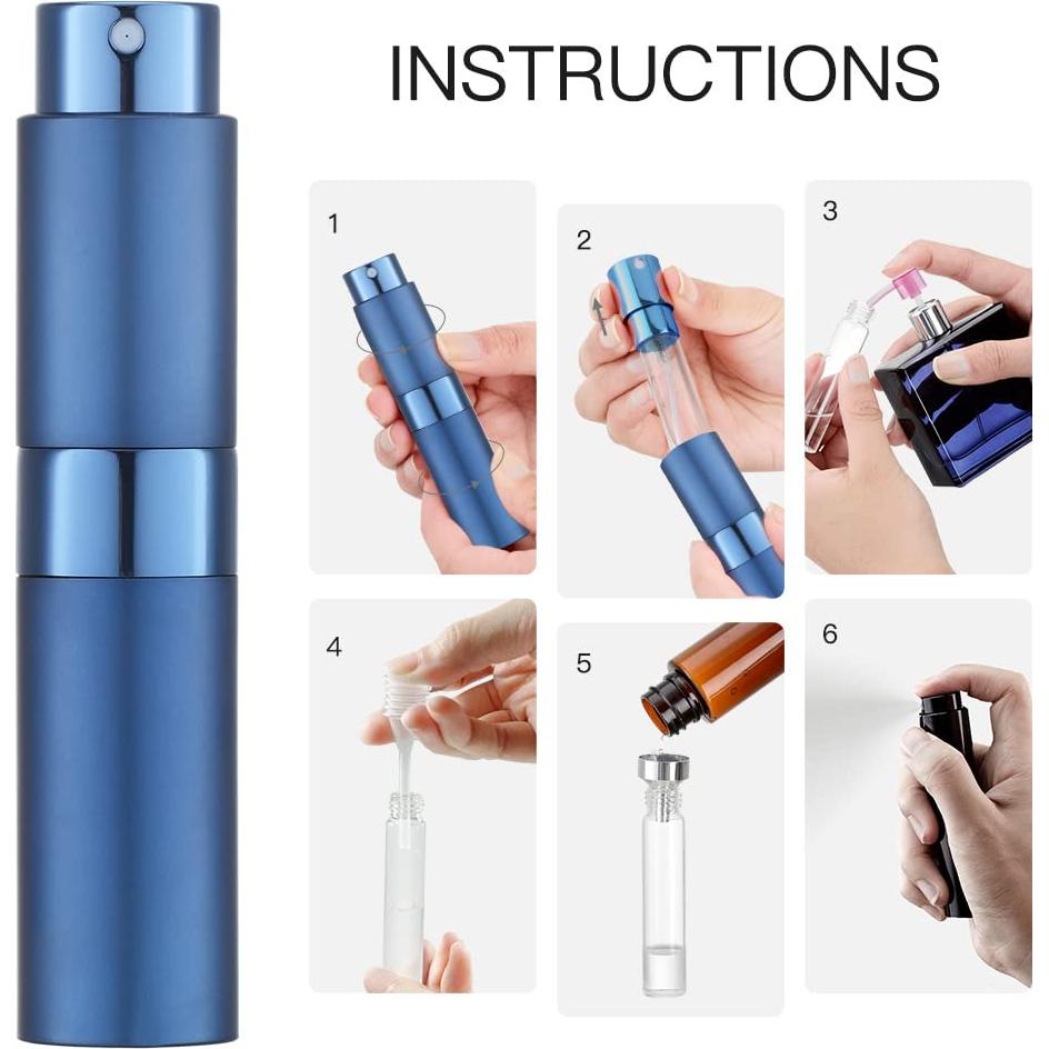 Botella Spray Atomizador Rellenable Lisapack 8ml Azul