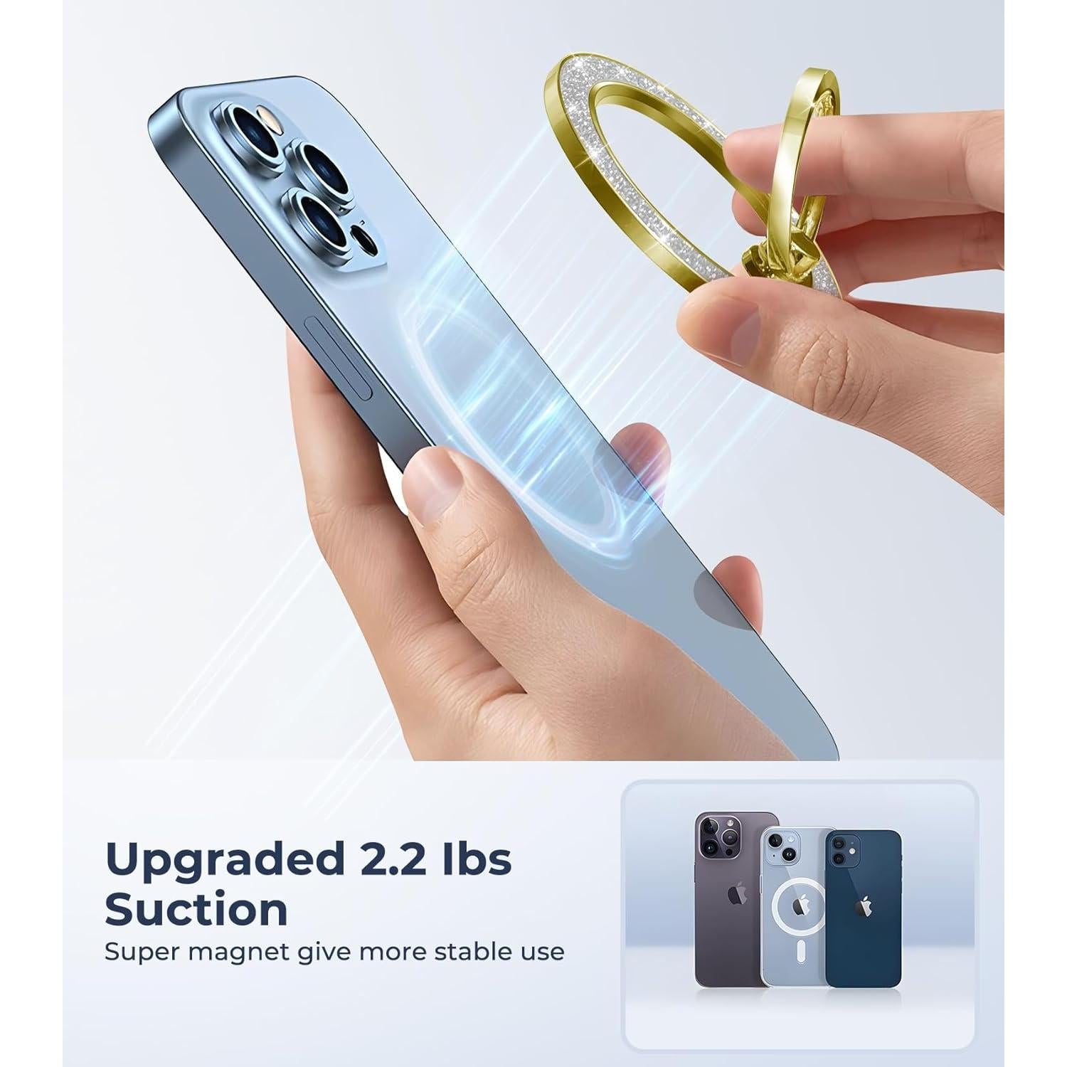 Soporte Magnético para Teléfono AREDAN Dorado, Carga Inalámbrica