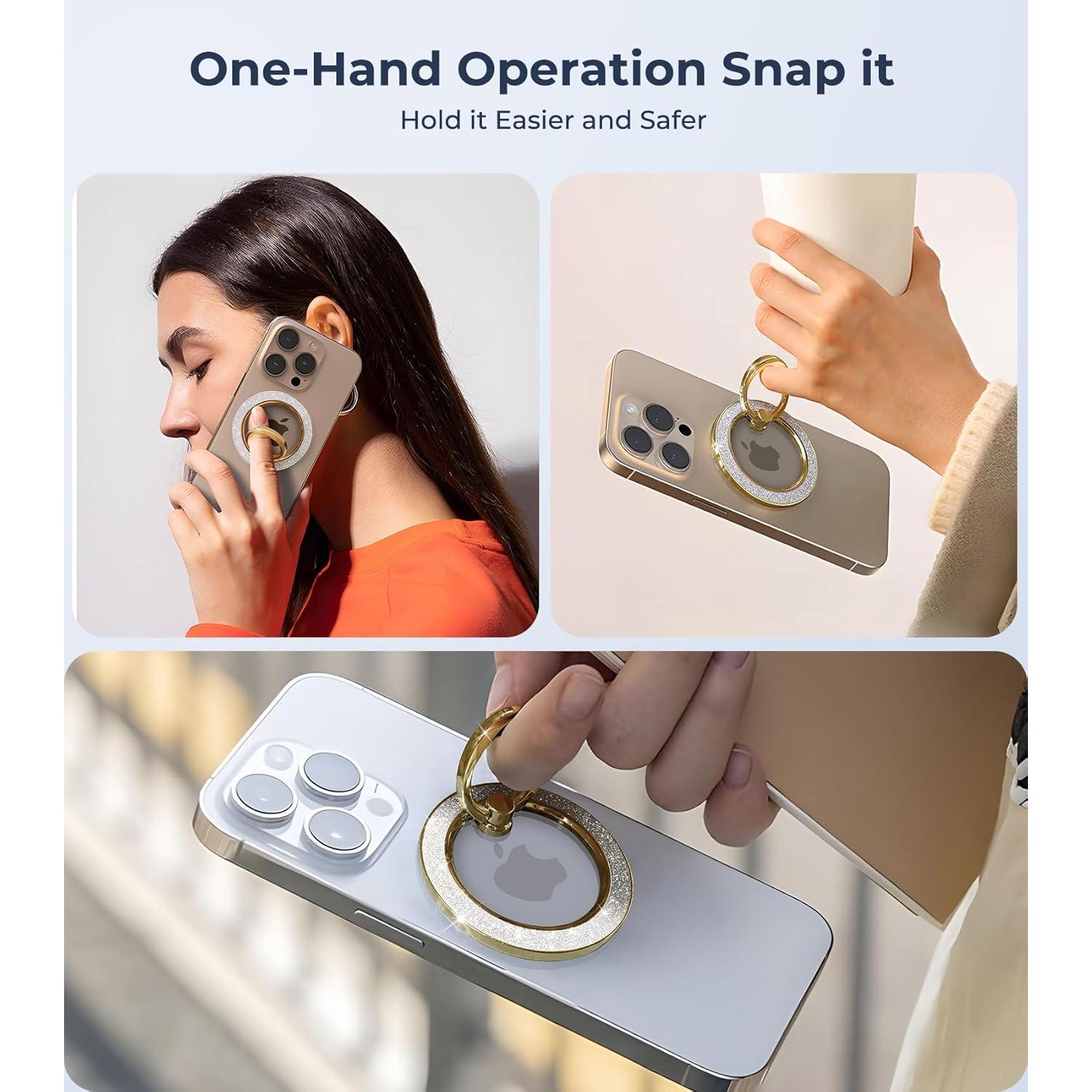 Soporte Magnético para Teléfono AREDAN Dorado, Carga Inalámbrica