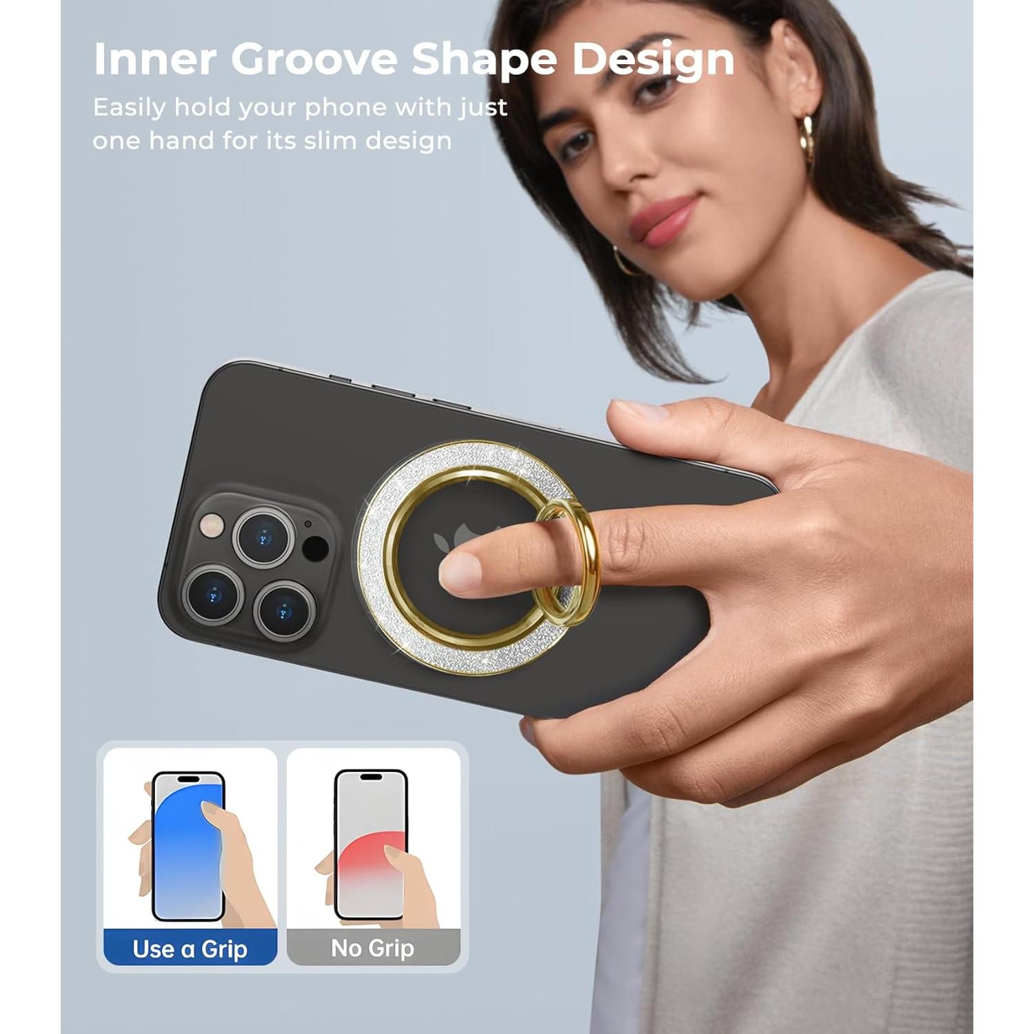 Soporte Magnético para Teléfono AREDAN Dorado, Carga Inalámbrica