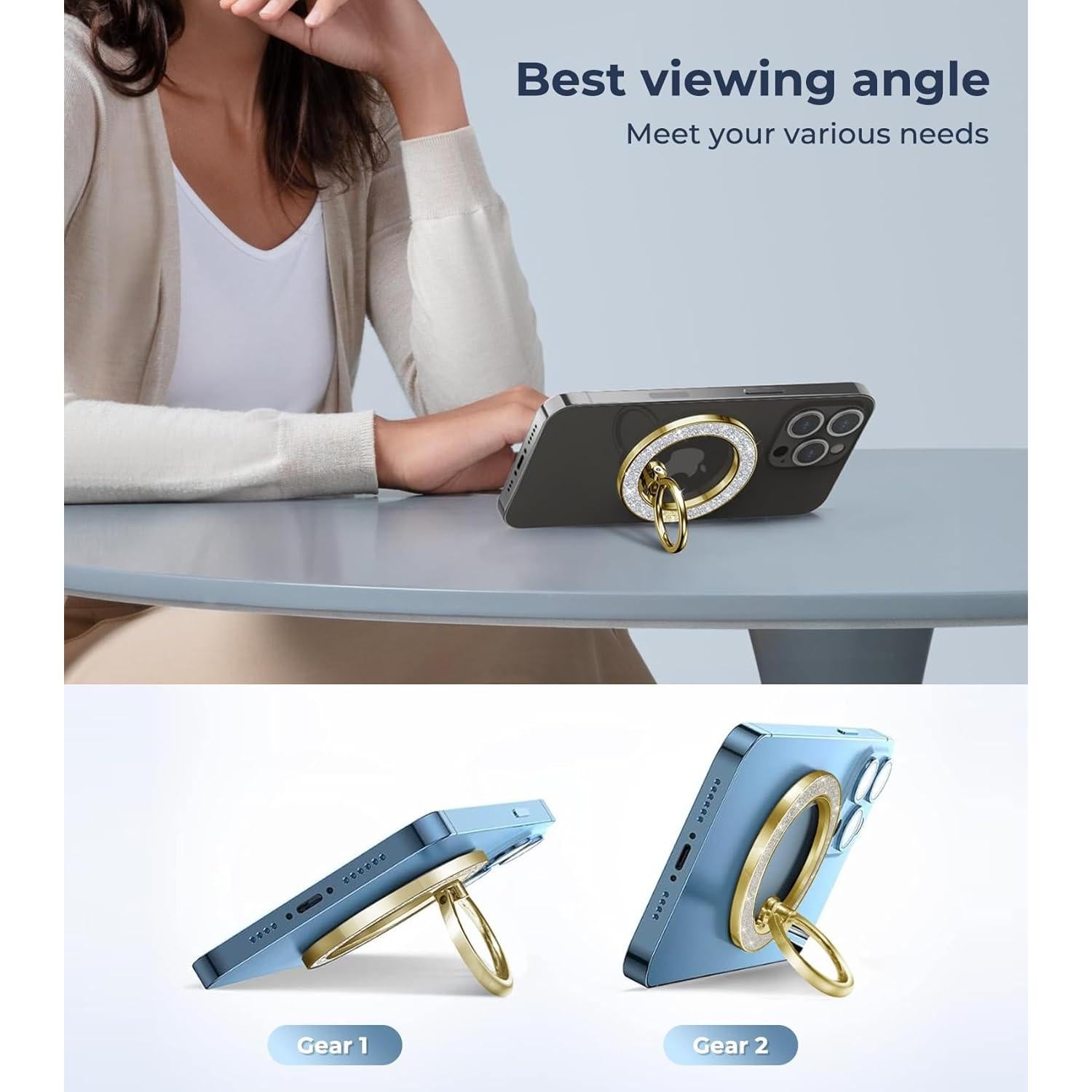 Soporte Magnético para Teléfono AREDAN Dorado, Carga Inalámbrica