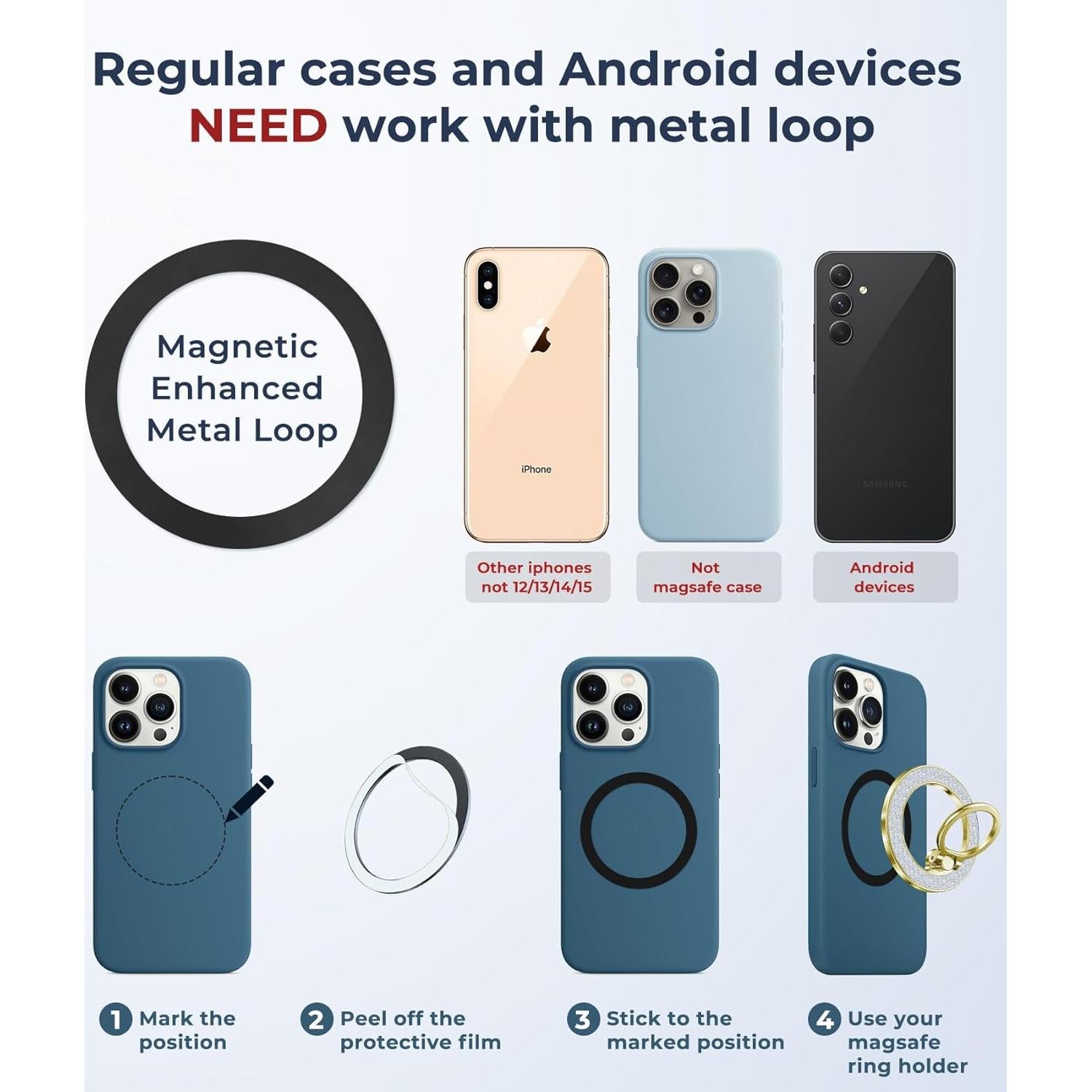 Soporte Magnético para Teléfono AREDAN Dorado, Carga Inalámbrica