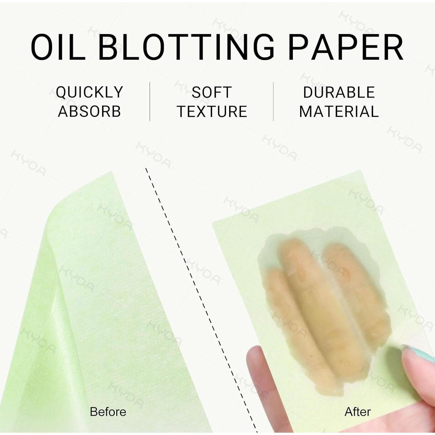 Papel Absorbente de Aceite KYDA 200 Hojas con Puff y Espejo