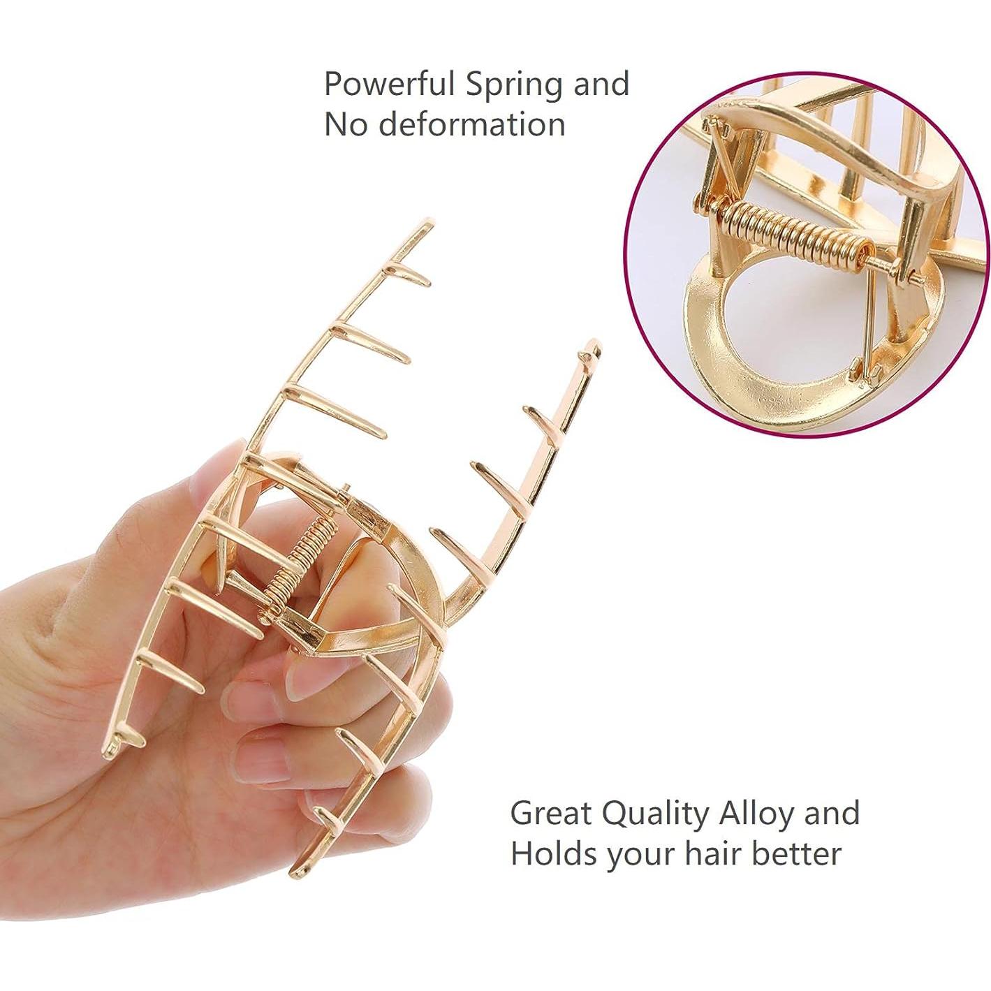 Clips de Pelo Dorados LUKACY - 6 Piezas 10.16 cm Metal