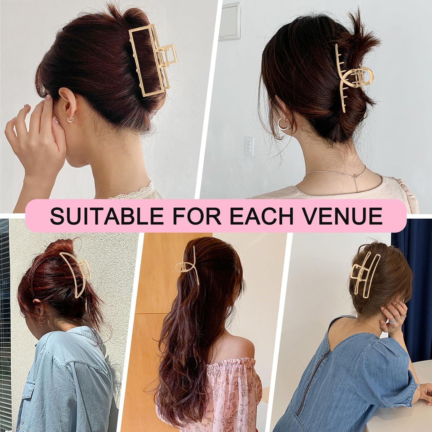 Clips de Pelo Dorados LUKACY - 6 Piezas 10.16 cm Metal