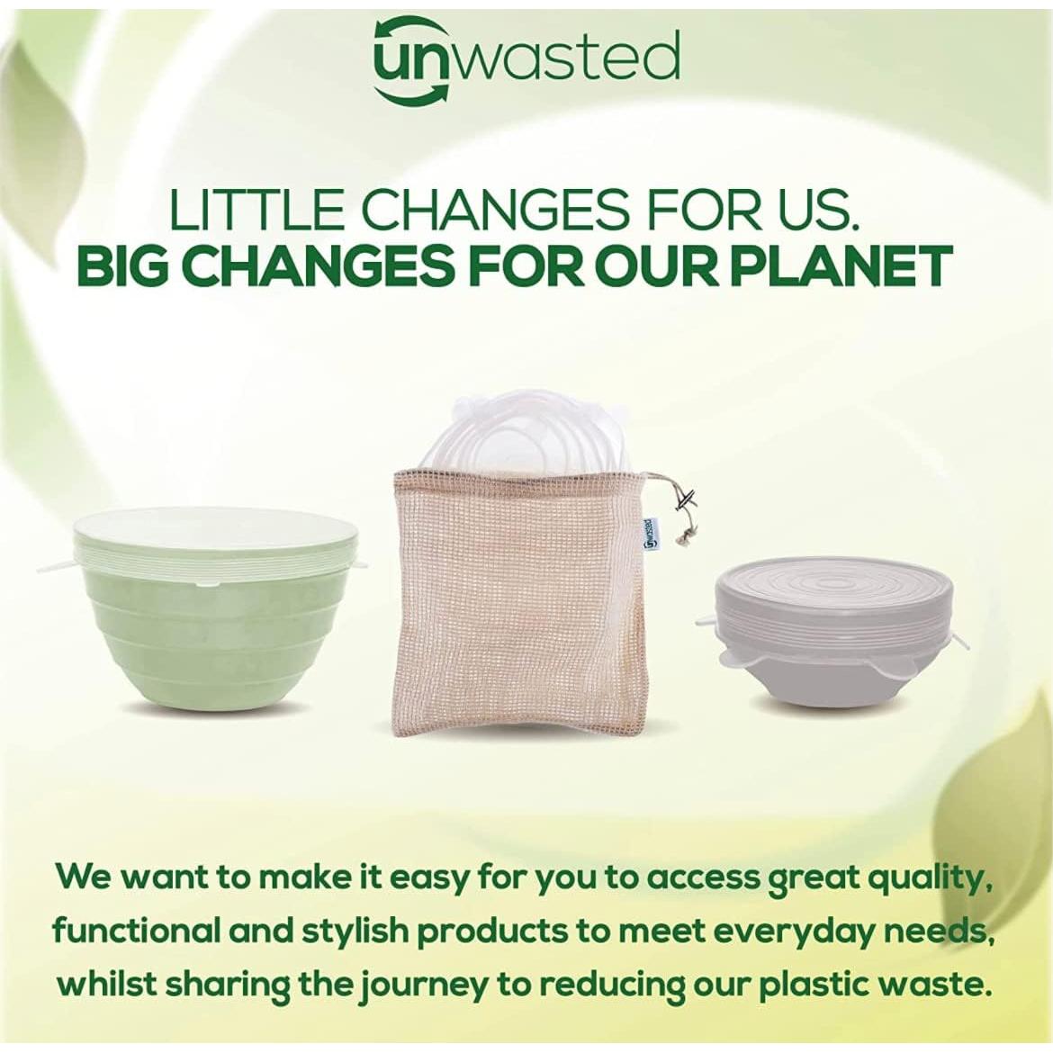 Tapas de Silicona Reutilizables Unwasted - Paquete de 6 Muy Pequeñas