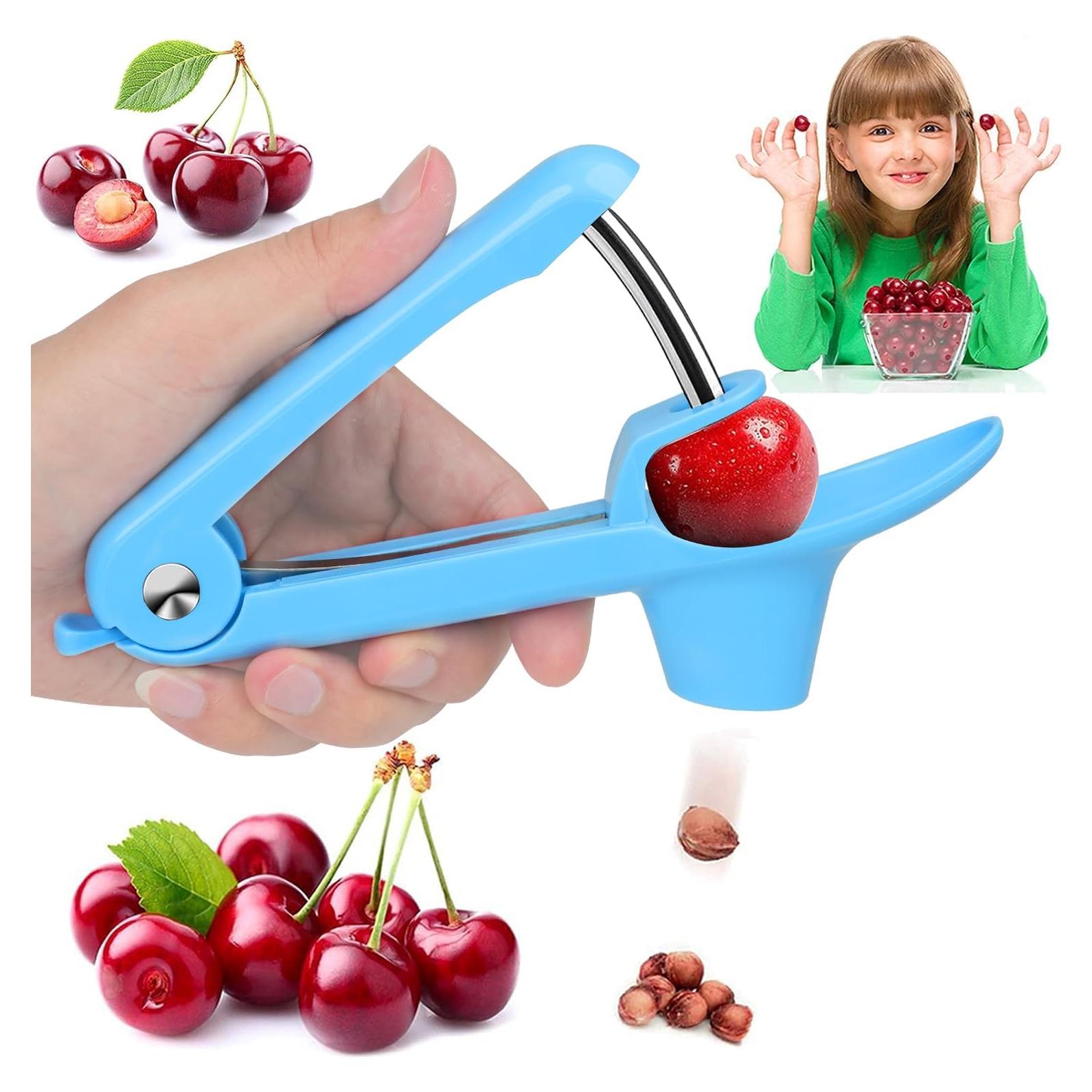 Quita Huesos de Cereza EddHomes Azul, Herramienta Duradera y Fácil de Usar