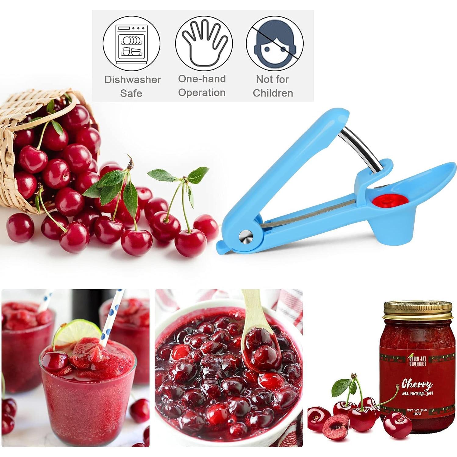 Quita Huesos de Cereza EddHomes Azul, Herramienta Duradera y Fácil de Usar