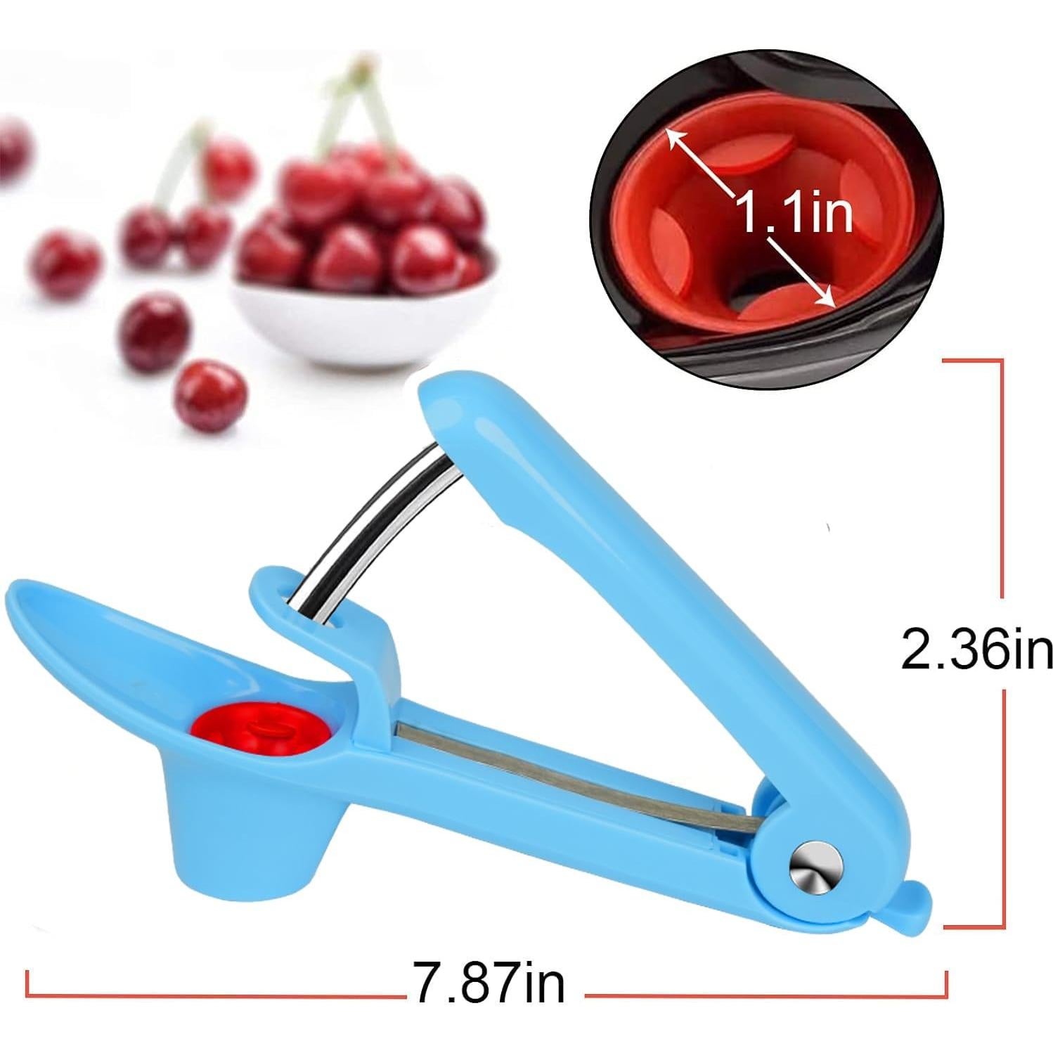 Quita Huesos de Cereza EddHomes Azul, Herramienta Duradera y Fácil de Usar