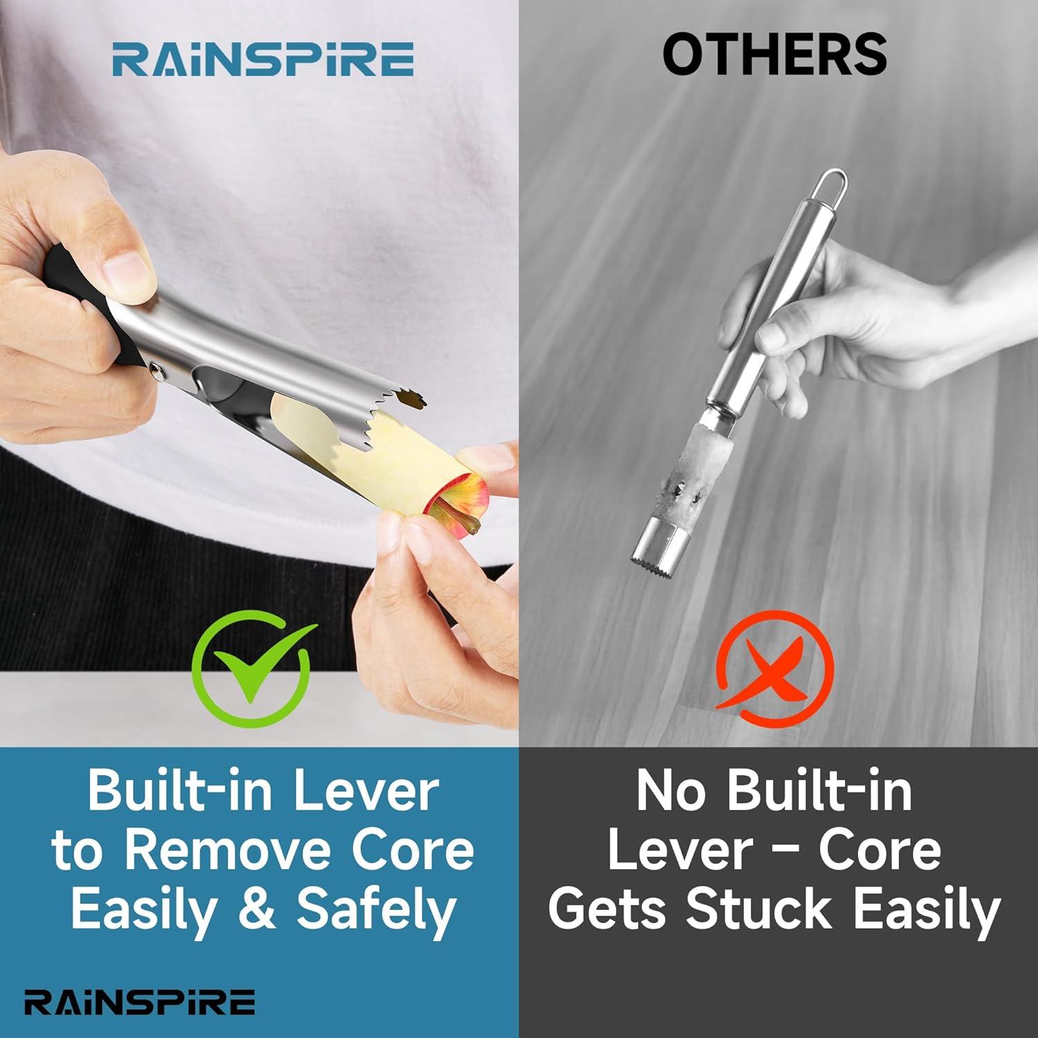 Descorazonador de Manzanas Rainspire, Acero Inoxidable, Mango Antideslizante