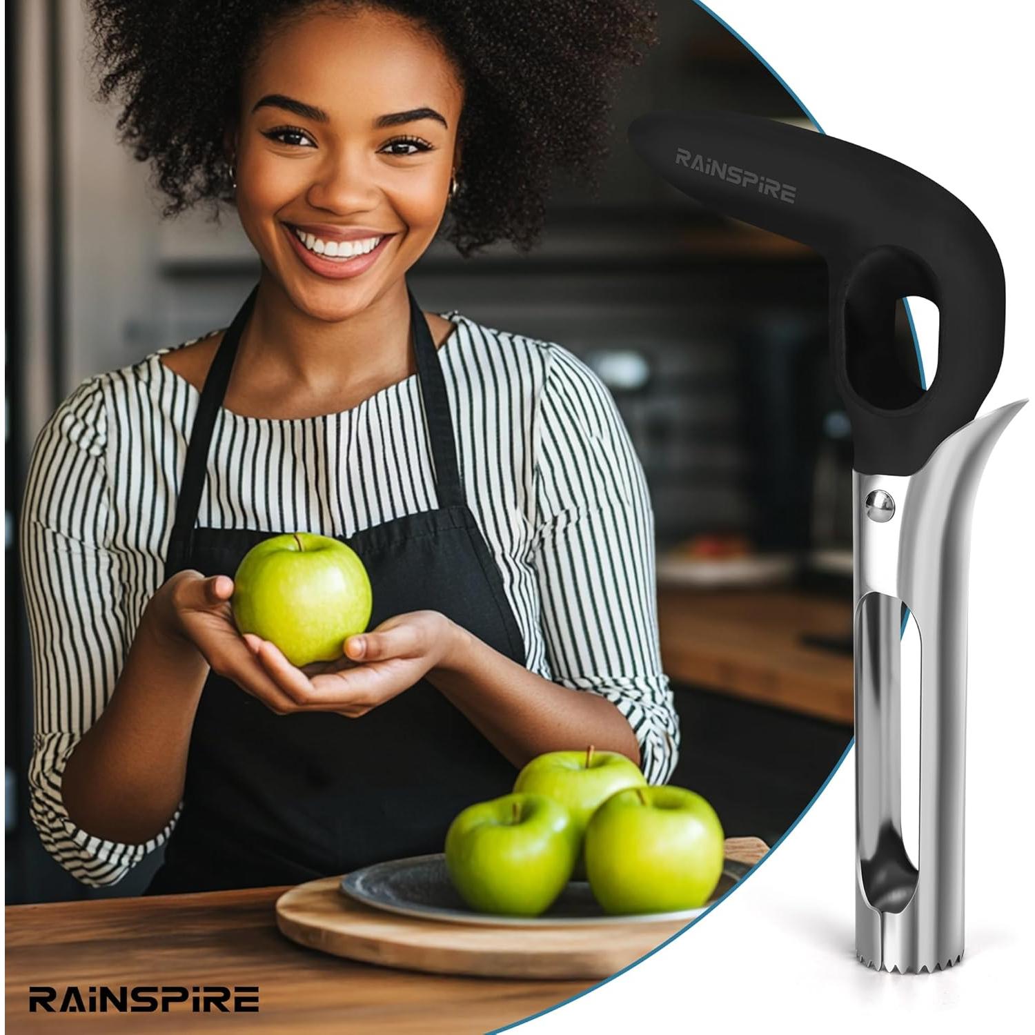 Descorazonador de Manzanas Rainspire, Acero Inoxidable, Mango Antideslizante