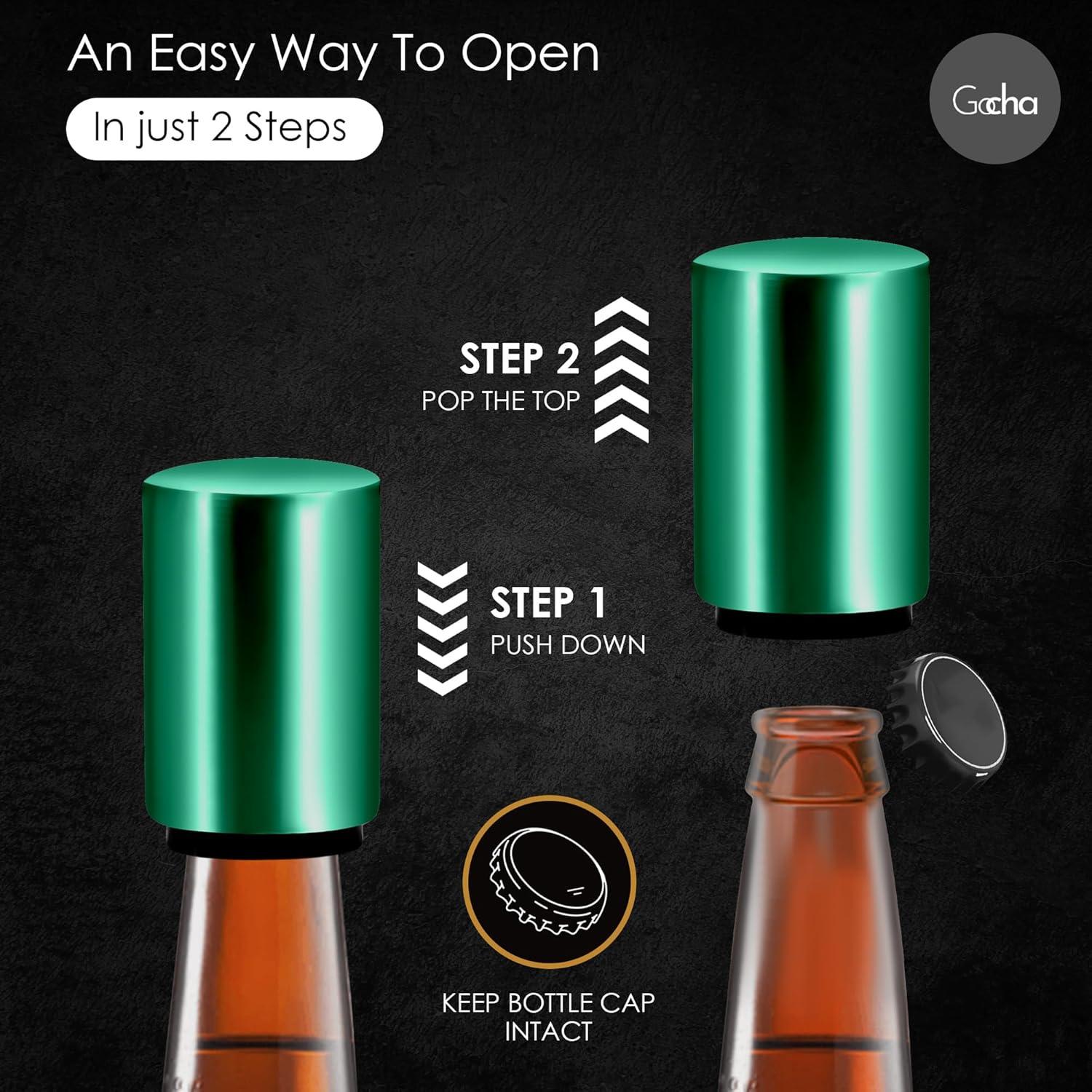 Abrebotellas Magnético GOCHA de Acero Inoxidable Verde