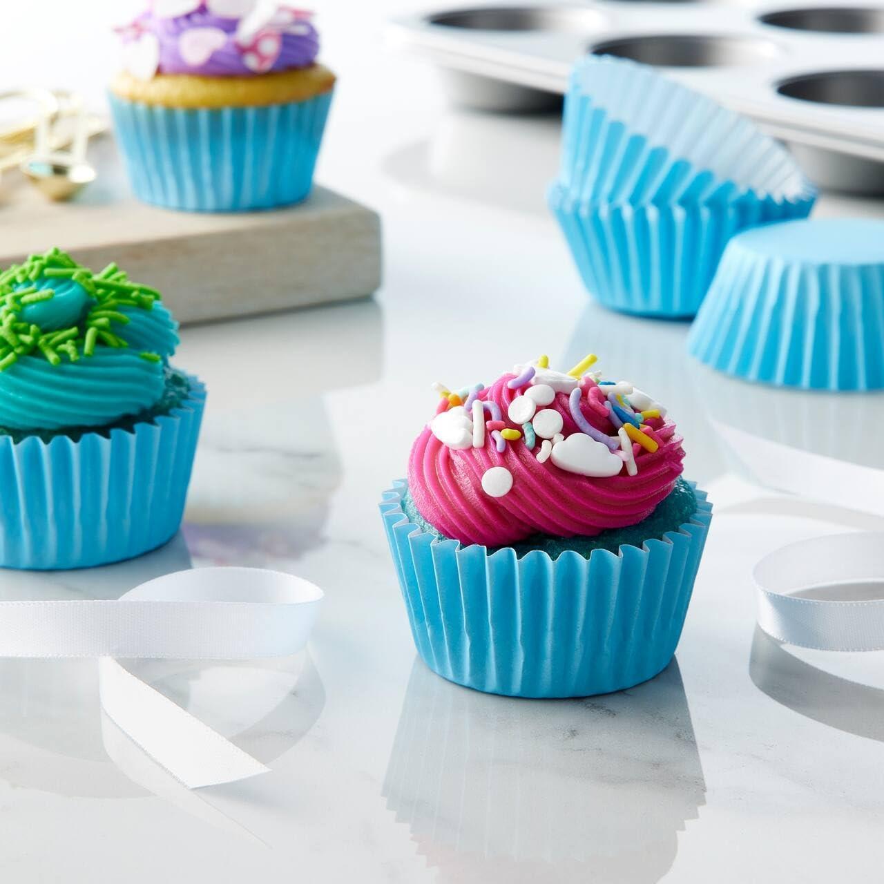 Forros para Cupcake Caperci Azul Claro 150 Cuentas Resistentes