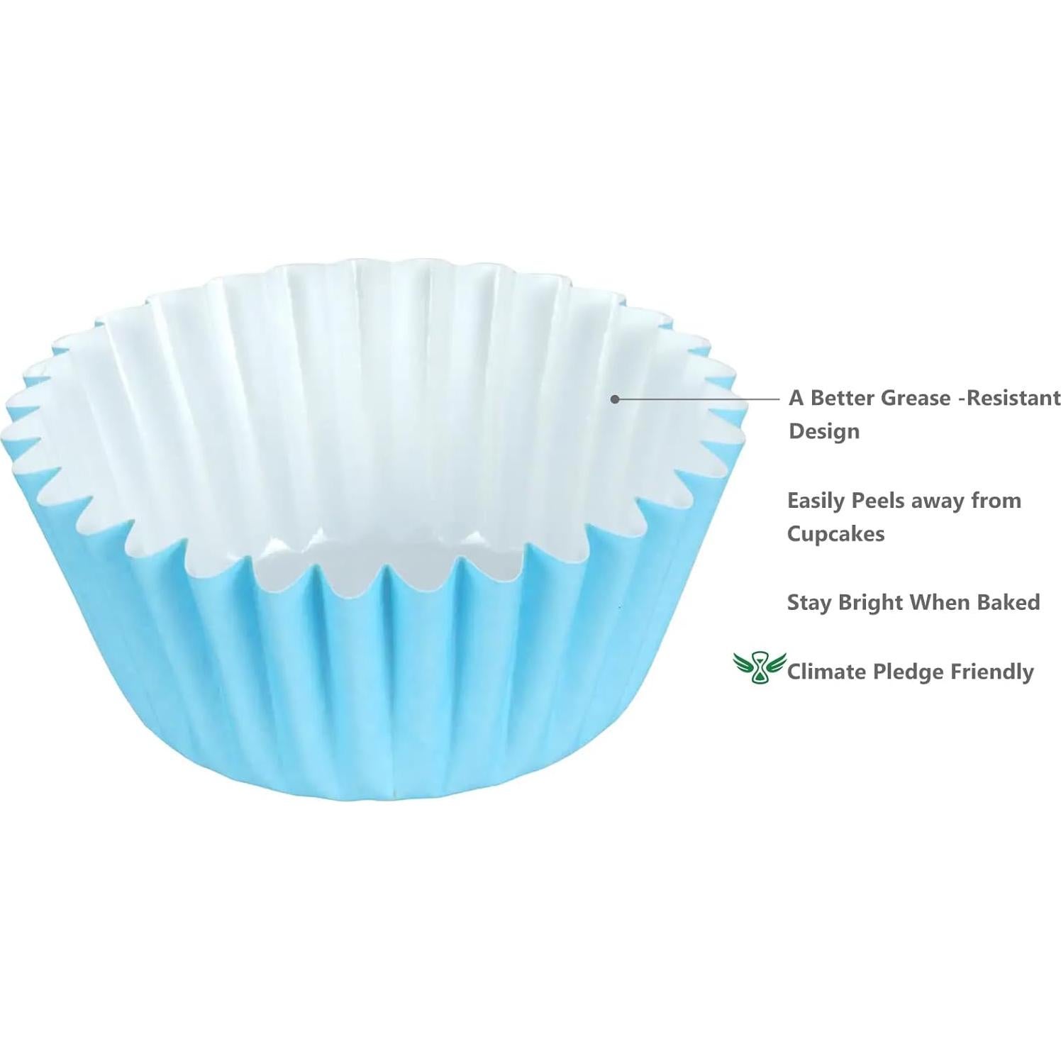 Forros para Cupcake Caperci Azul Claro 150 Cuentas Resistentes