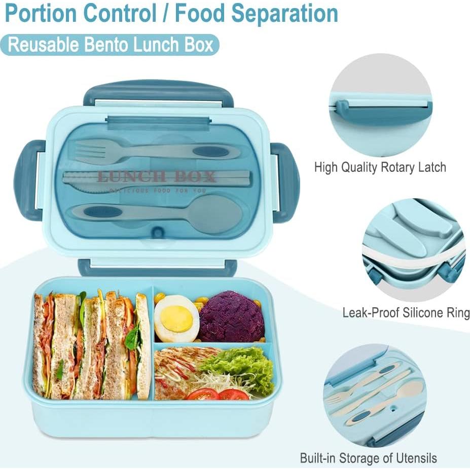Caja Bento NatraProw 1200 ML A prueba de Fugas Azul