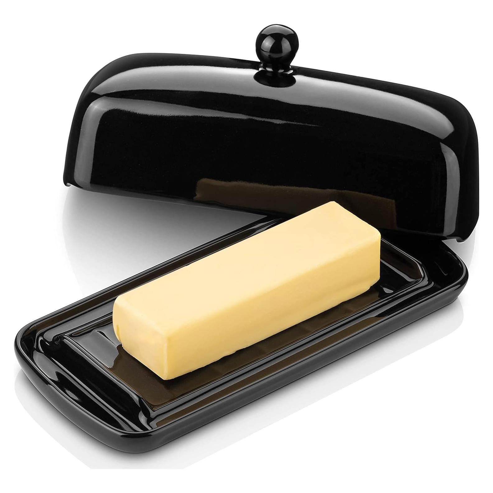 Plato de Mantequilla Nucookery Cerámica con Tapa Negra 113g