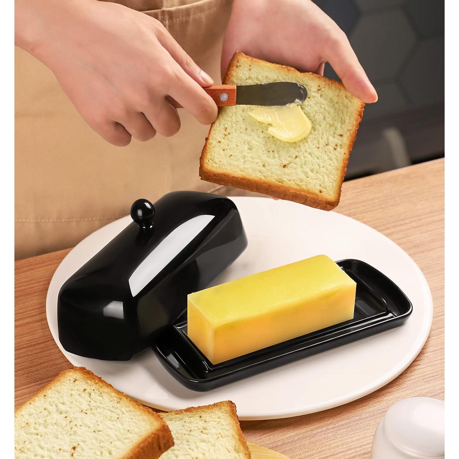 Plato de Mantequilla Nucookery Cerámica con Tapa Negra 113g