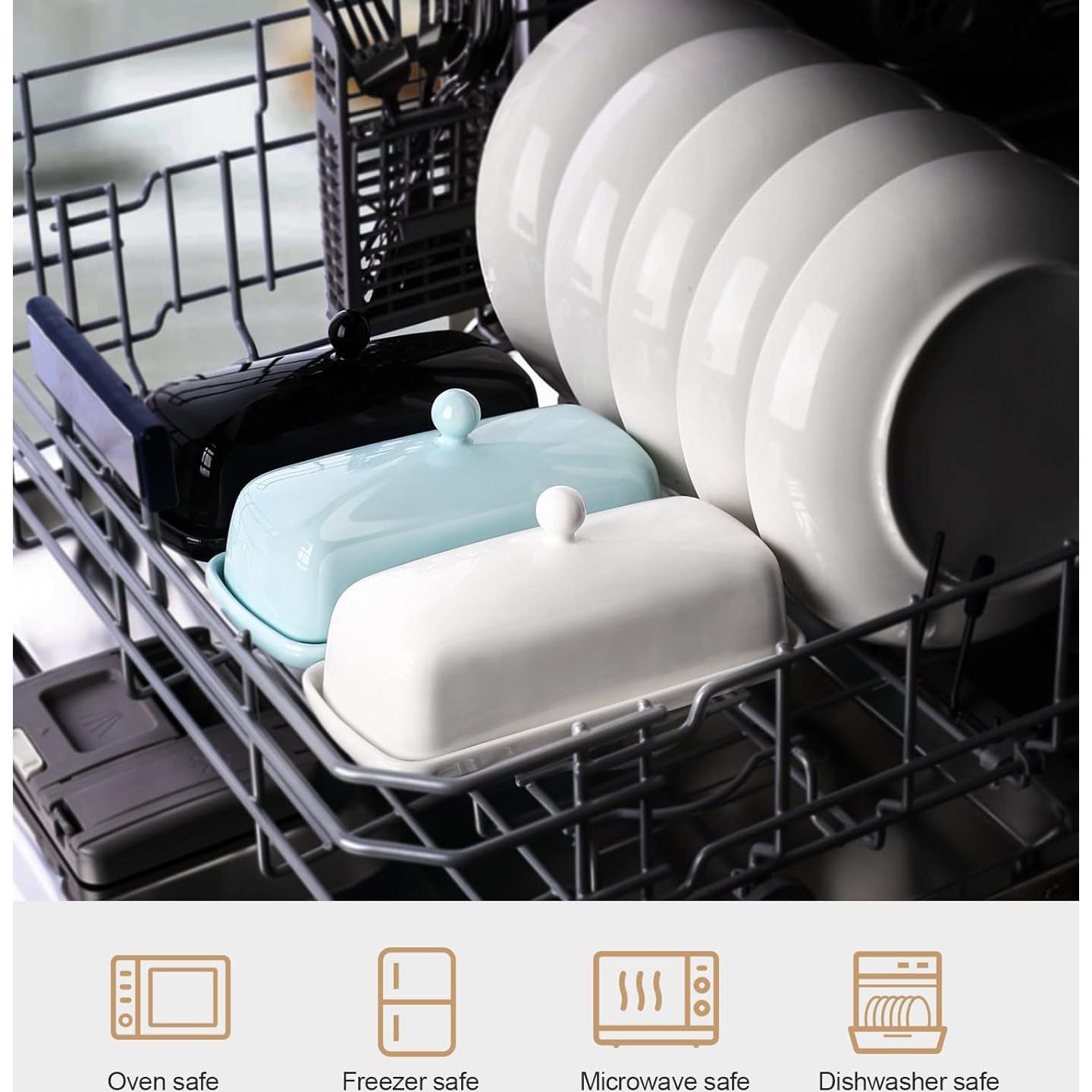 Plato de Mantequilla Nucookery Cerámica con Tapa Negra 113g