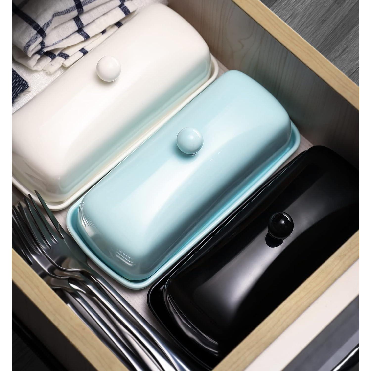 Plato de Mantequilla Nucookery Cerámica con Tapa Negra 113g