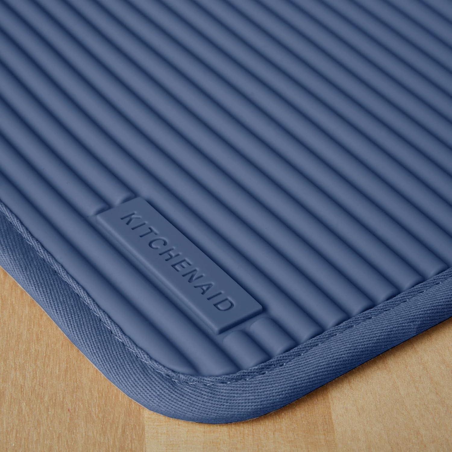 Juego de 2 agarraderas de silicona KitchenAid 18x23 cm azul