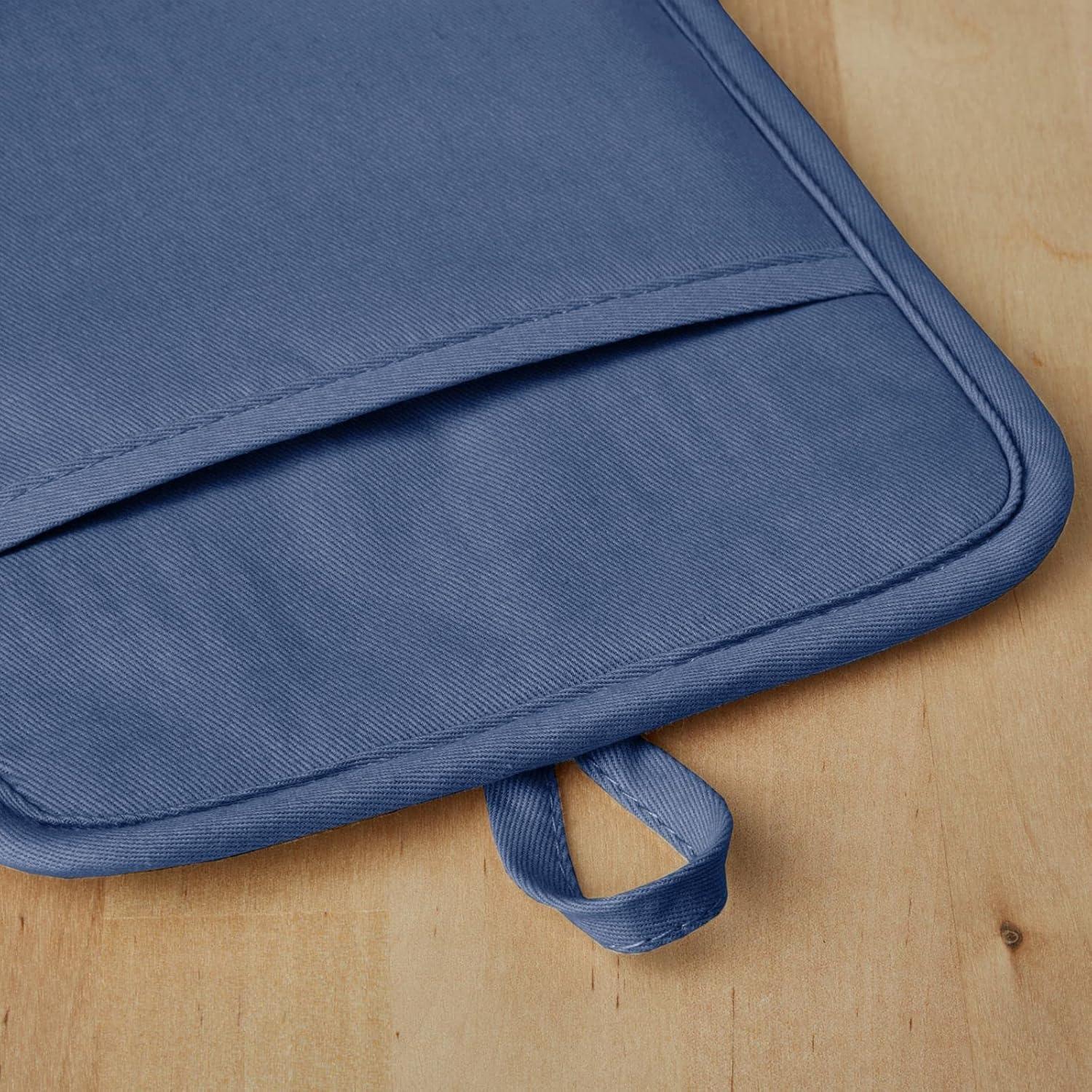 Juego de 2 agarraderas de silicona KitchenAid 18x23 cm azul