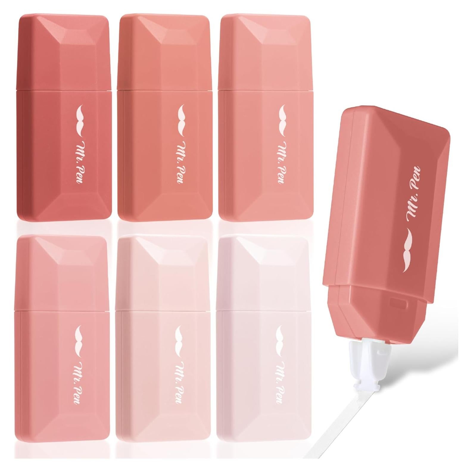 Cinta Correctora Mr. Pen 6 pcs 0.51 cm x 600.84 cm Mocha Blush