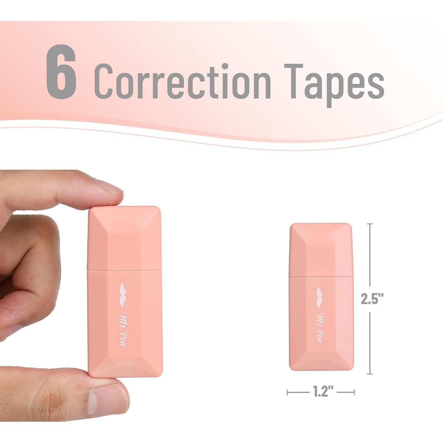 Cinta Correctora Mr. Pen 6 pcs 0.51 cm x 600.84 cm Mocha Blush