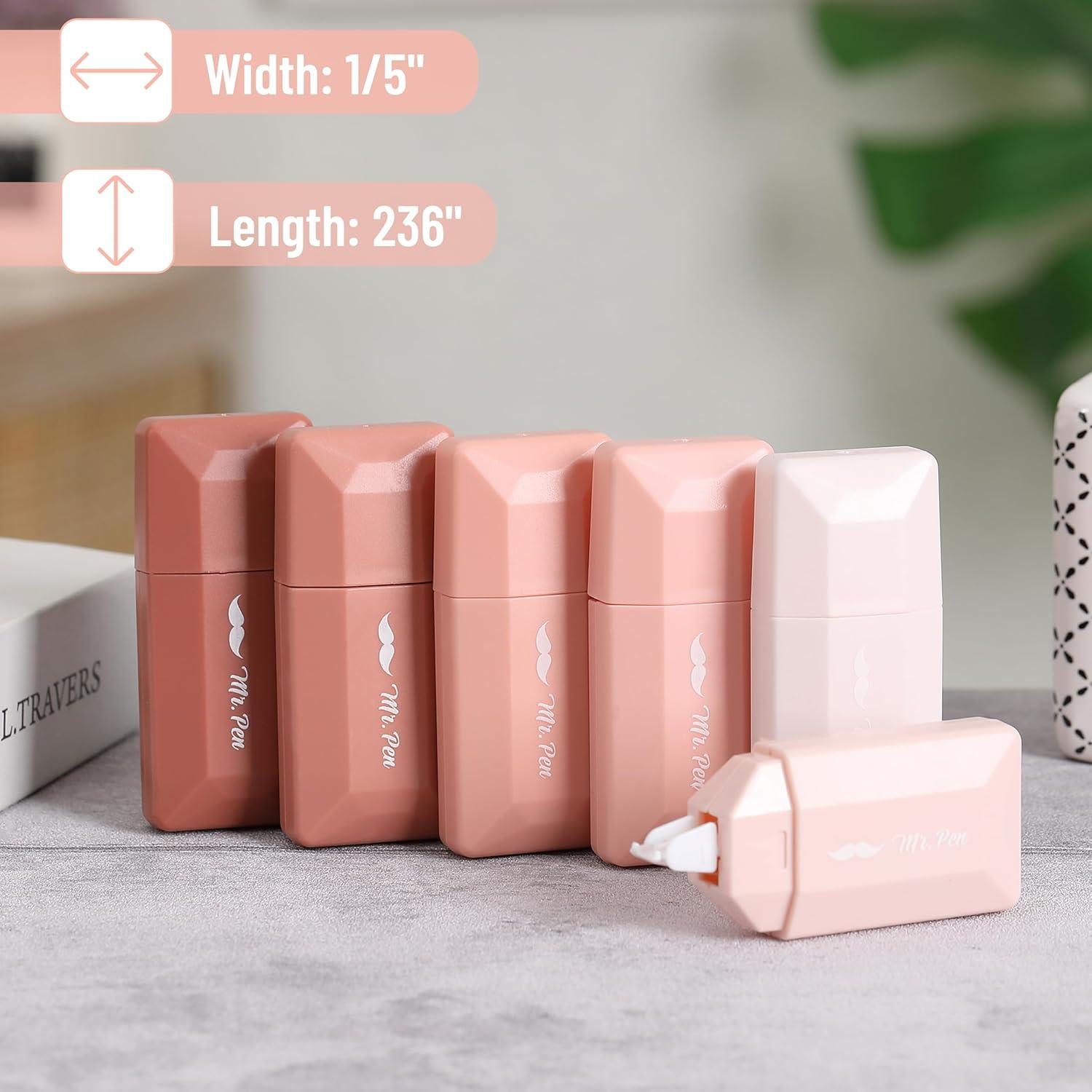 Cinta Correctora Mr. Pen 6 pcs 0.51 cm x 600.84 cm Mocha Blush