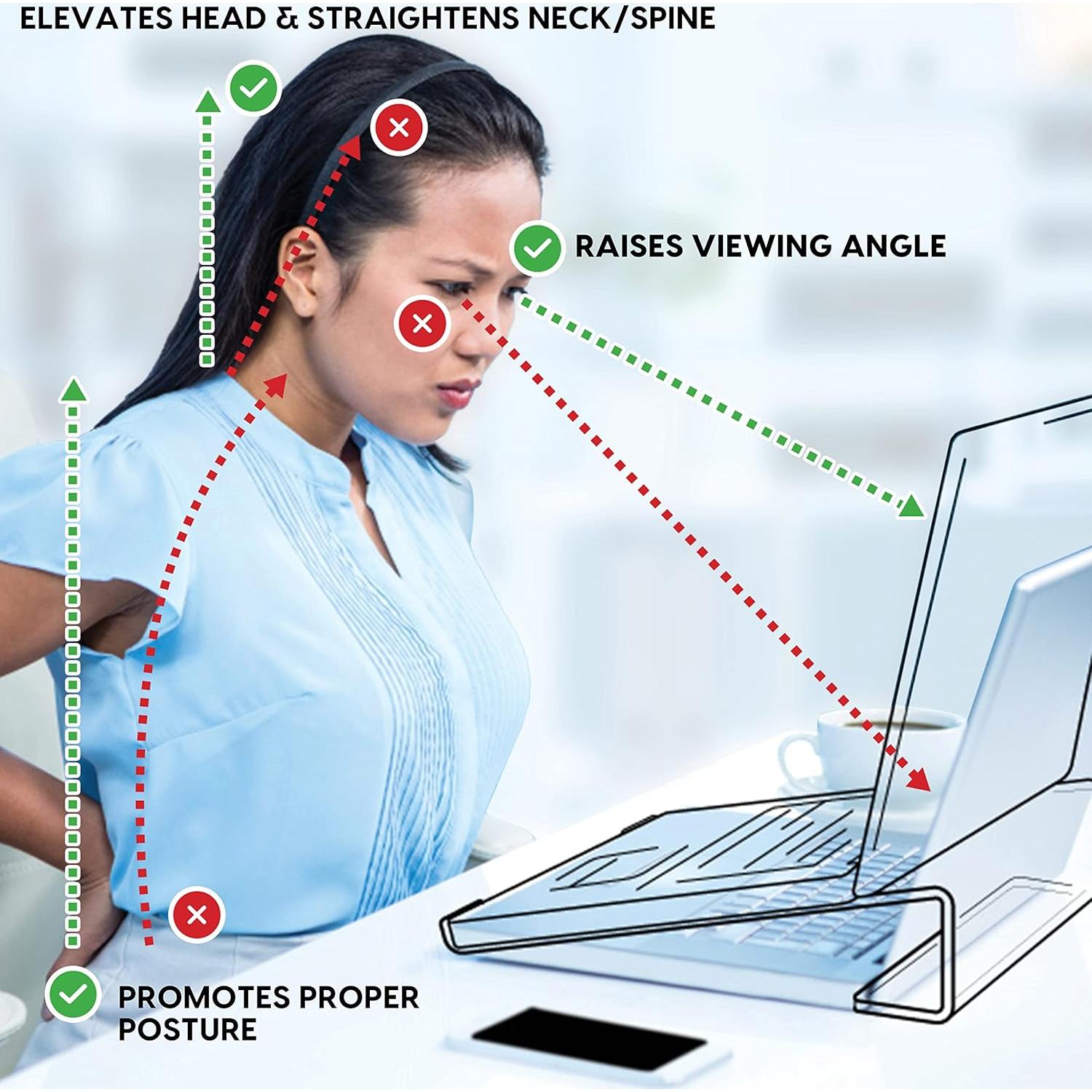 Soporte de Acrílico DuraClear para Laptop 21" - Elevación 6.35 cm